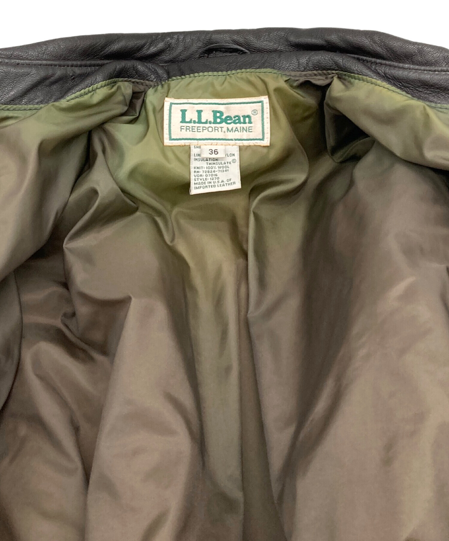 中古・古着通販】L.L.Bean (エルエルビーン) 80s A-2型 レザー 