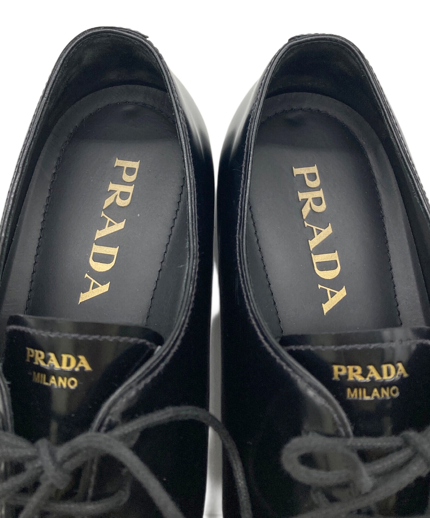 中古・古着通販】PRADA (プラダ) ブラッシュドレザー レースアップ