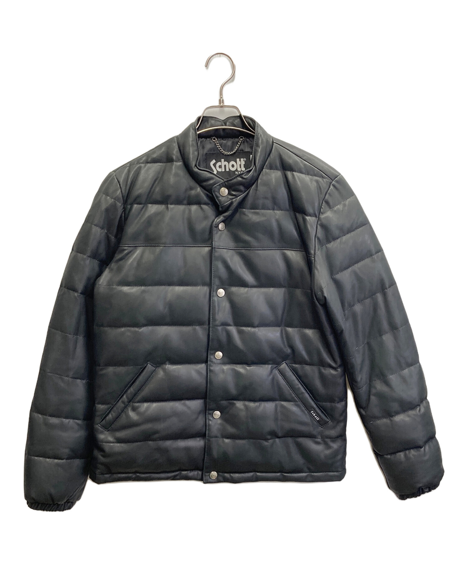 中古・古着通販】Schott (ショット) LEATHER LIGHT DOWN JACKET 