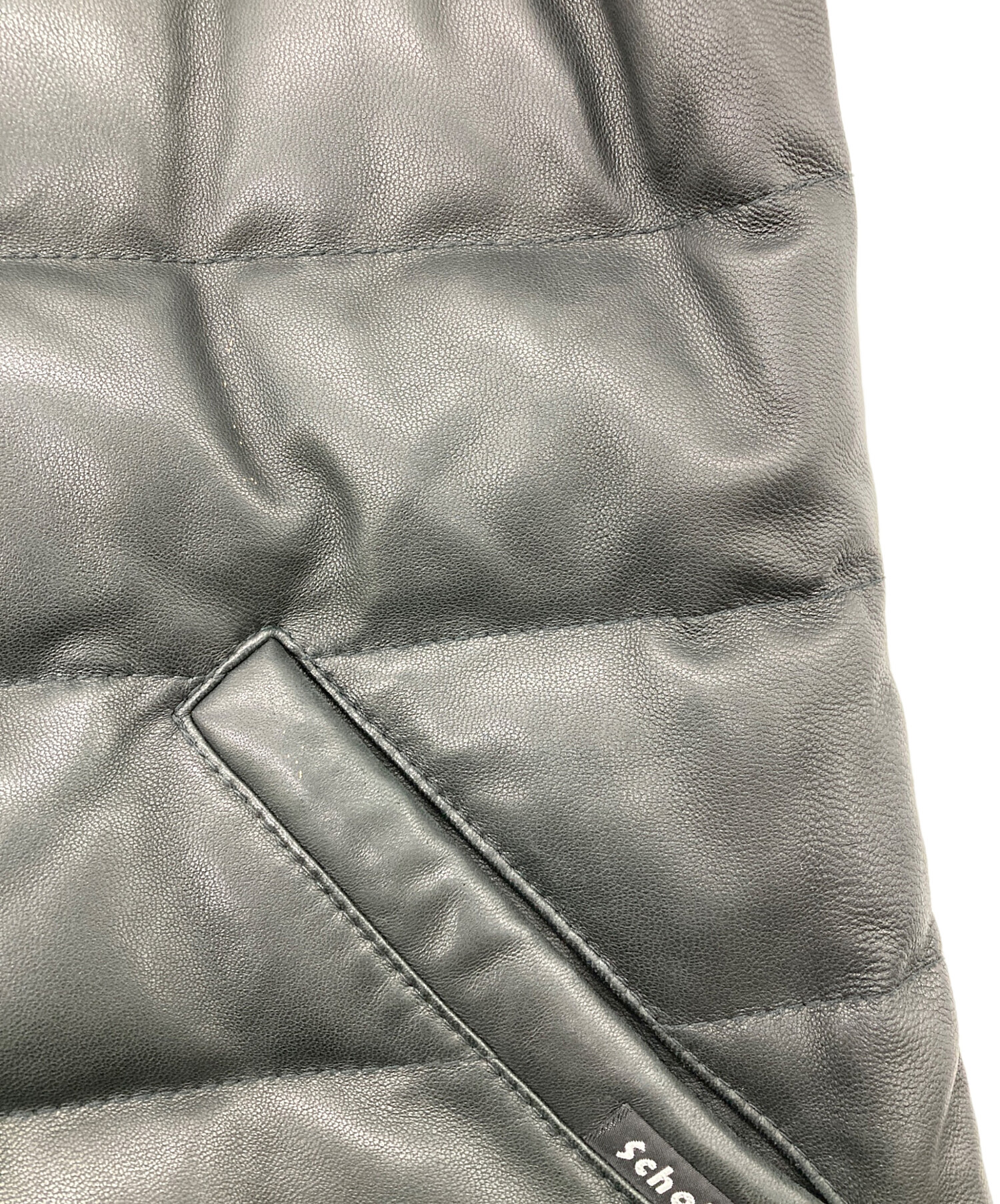 中古・古着通販】Schott (ショット) LEATHER LIGHT DOWN JACKET 