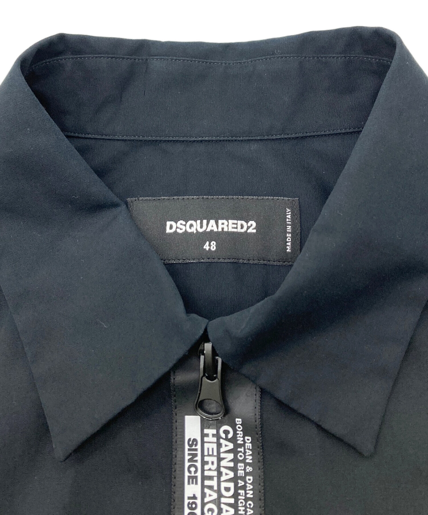 ま*さ様 未使用級 DSQUARED2 ジップデザイン ジャケット ブラック 4 公式完売◇DSQUARED2◇イタリア製 ウール ジップ ジャケット (D