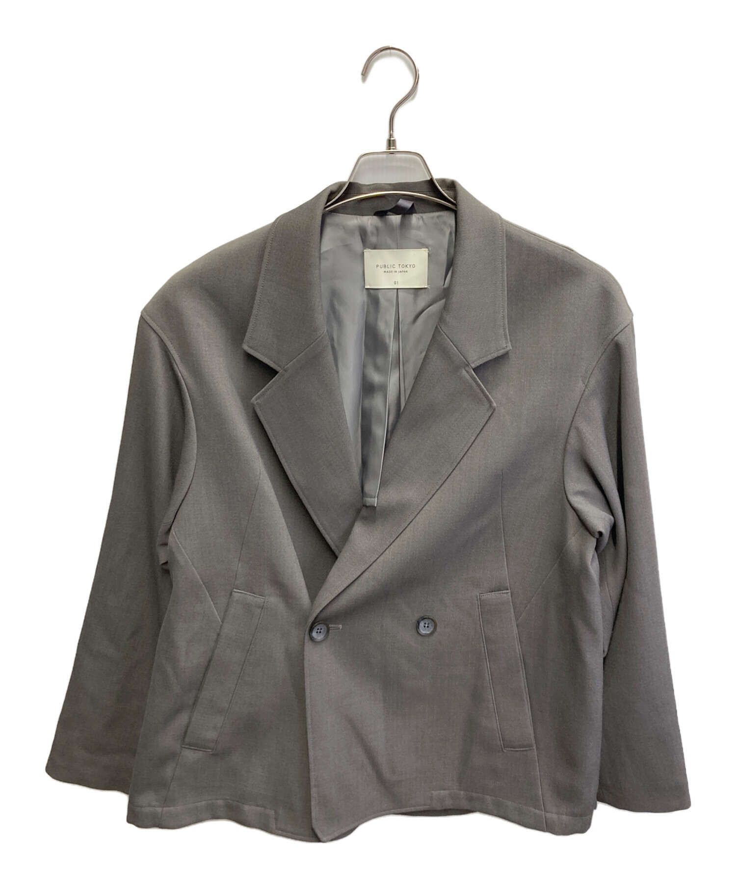 PUBLIC TOKYO テーラードジャケット AQUA WOOLカルゼダブル AQUA WOOLカルゼダブル(1 DARK GREY): : メンズ｜PUBLIC TOKYO ONLINE