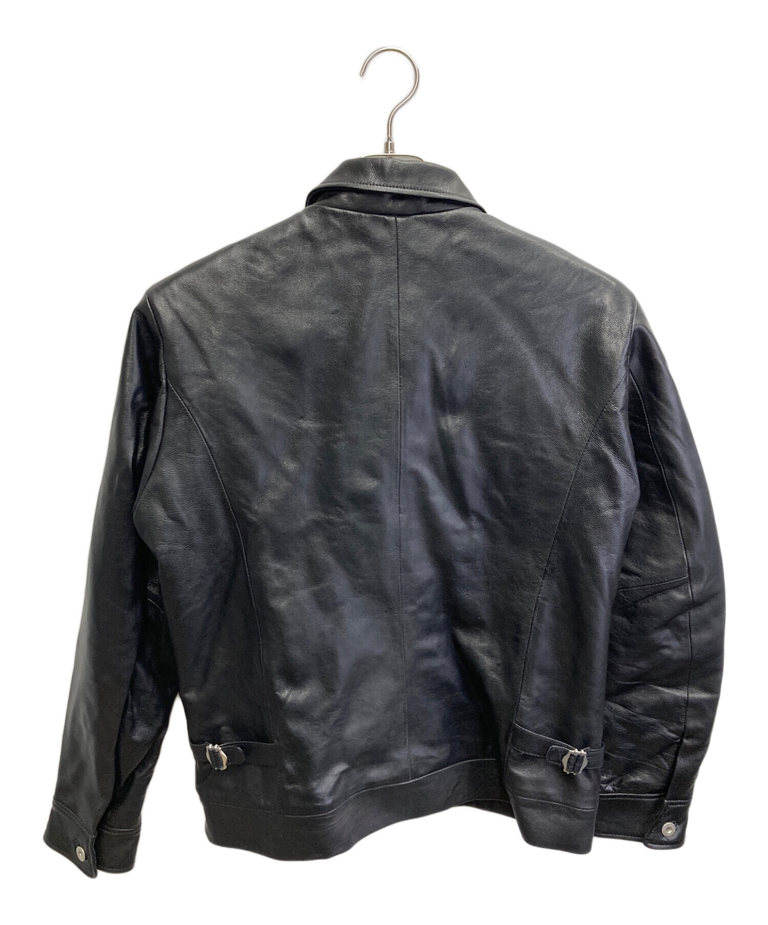 Barns outfitters ブラックレザーコートM 中古・古着通販】BARNS OUTFITTERS (バーンズアウトフィッターズ