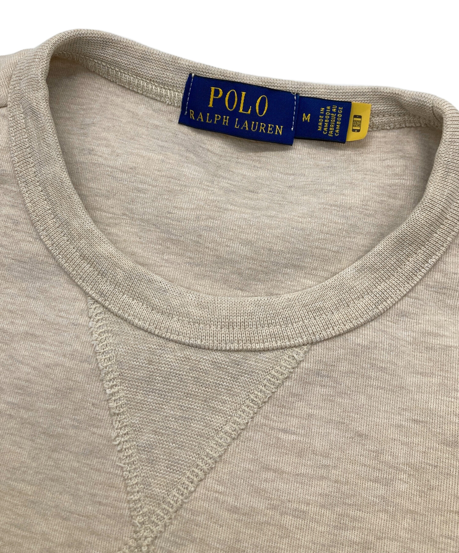 ポロ　ラルフローレン 半袖スウェット ベージュ M 美品 中古・古着通販】POLO RALPH LAUREN (ポロ・ラルフローレン) 半袖