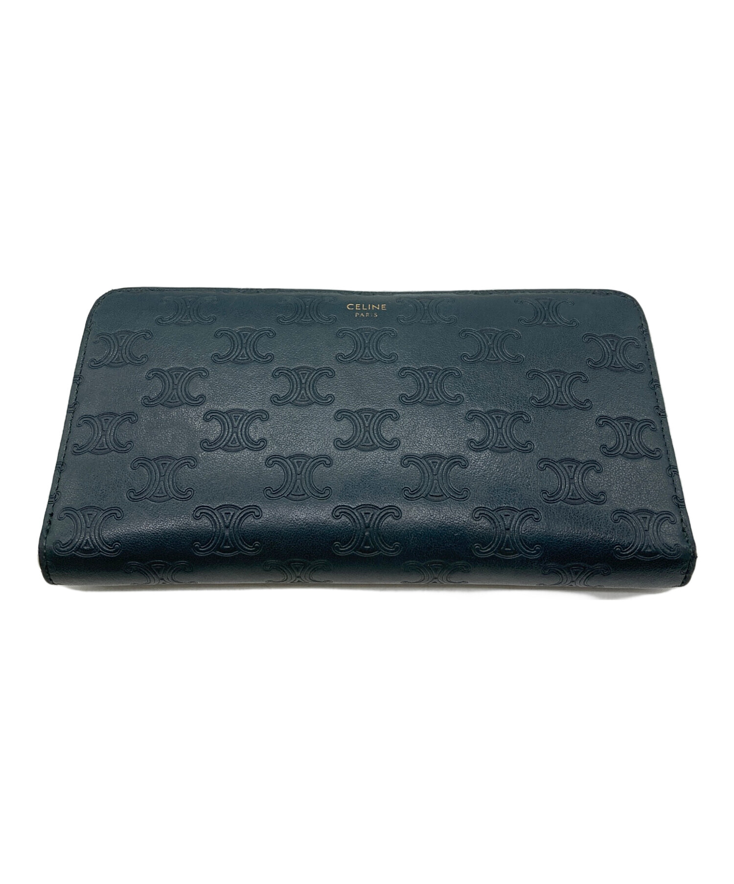 CELINE トリオンフ エンボス 長財布 中古・古着通販】CELINE (セリーヌ) トリオンフ エンボス加工ロング