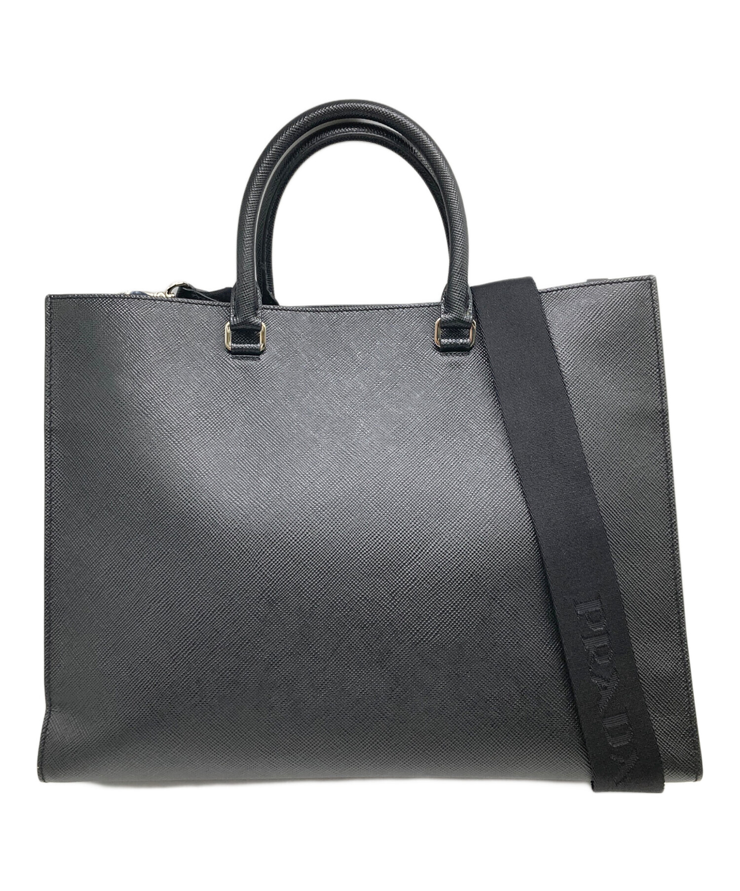 美品★　プラダ　サフィアーノ　黒　2way　ビジネスバッグ 中古・古着通販】PRADA (プラダ) サフィアーノ レザー2WAYバック