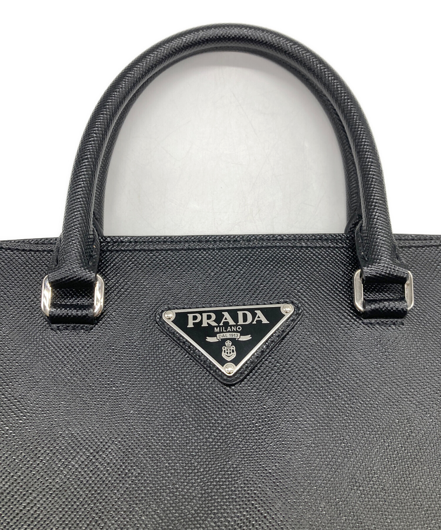 美品★　プラダ　サフィアーノ　黒　2way　ビジネスバッグ 中古・古着通販】PRADA (プラダ) サフィアーノ レザー2WAYバック
