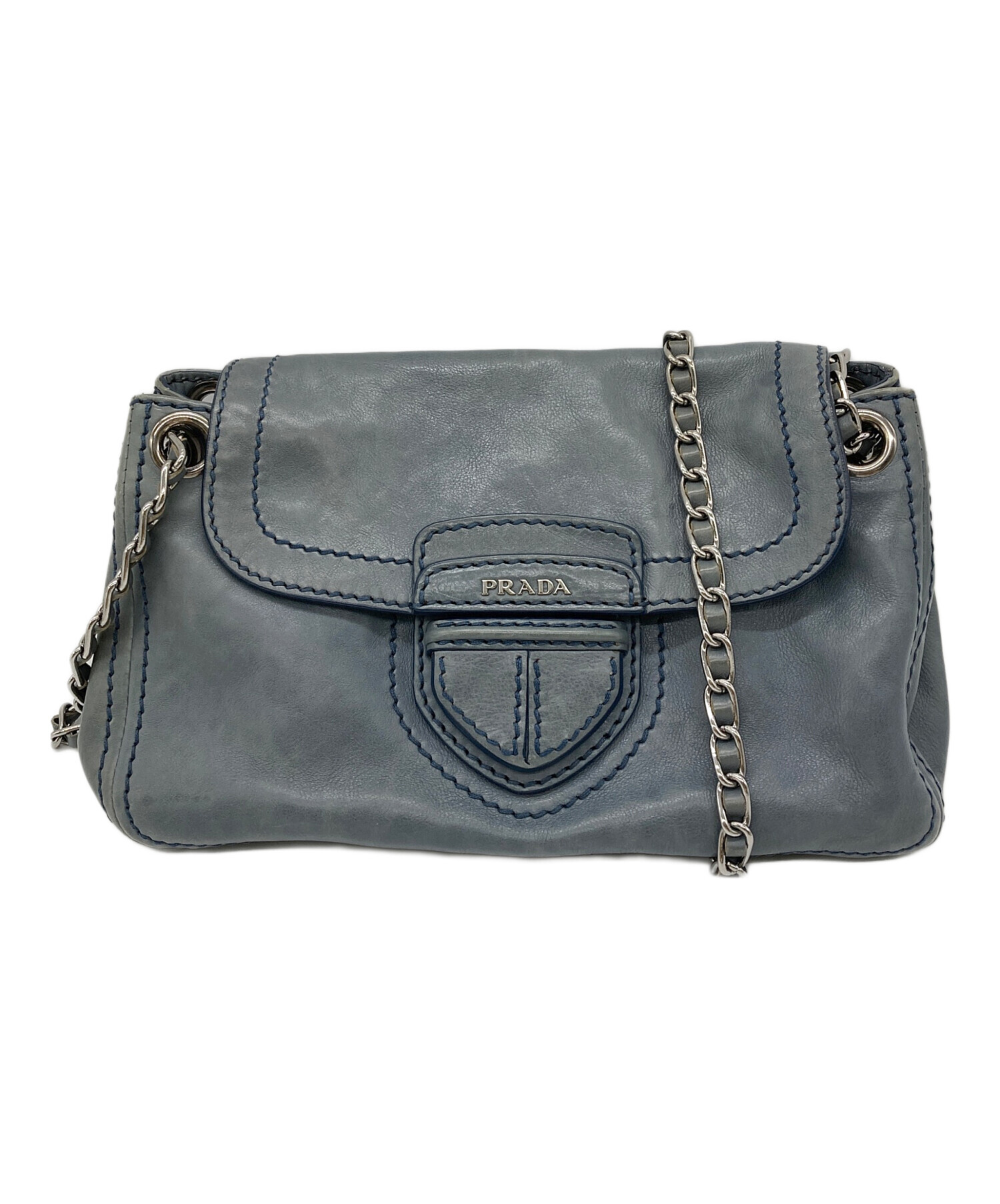 中古・古着通販】PRADA (プラダ) チェーンショルダーレザーバッグ 