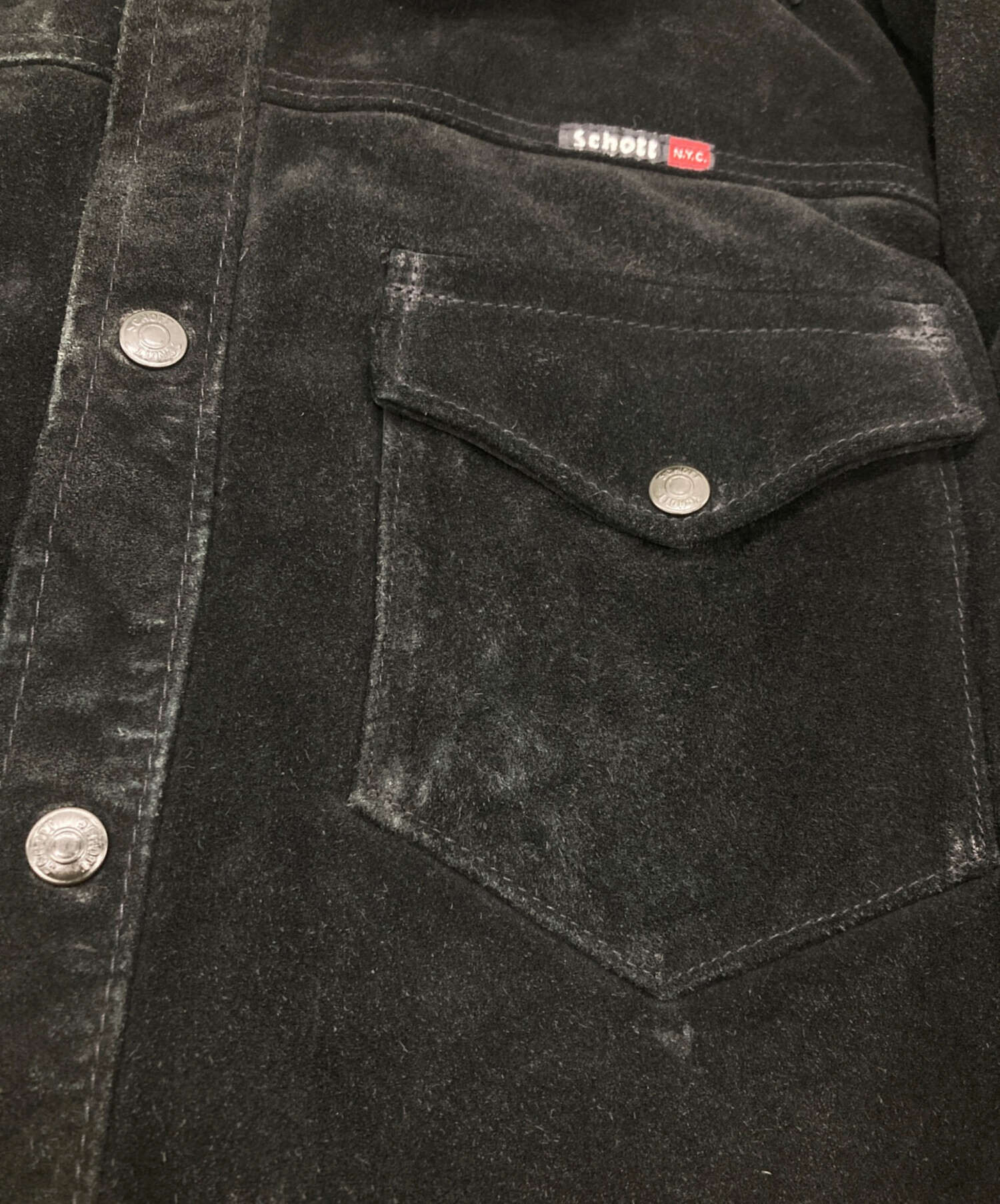 Schott ショット スエード レザージャケット サイズ42 黒 ブラック Schott N.Y.C ショット USA LINE 618 ステアハイド ダブル