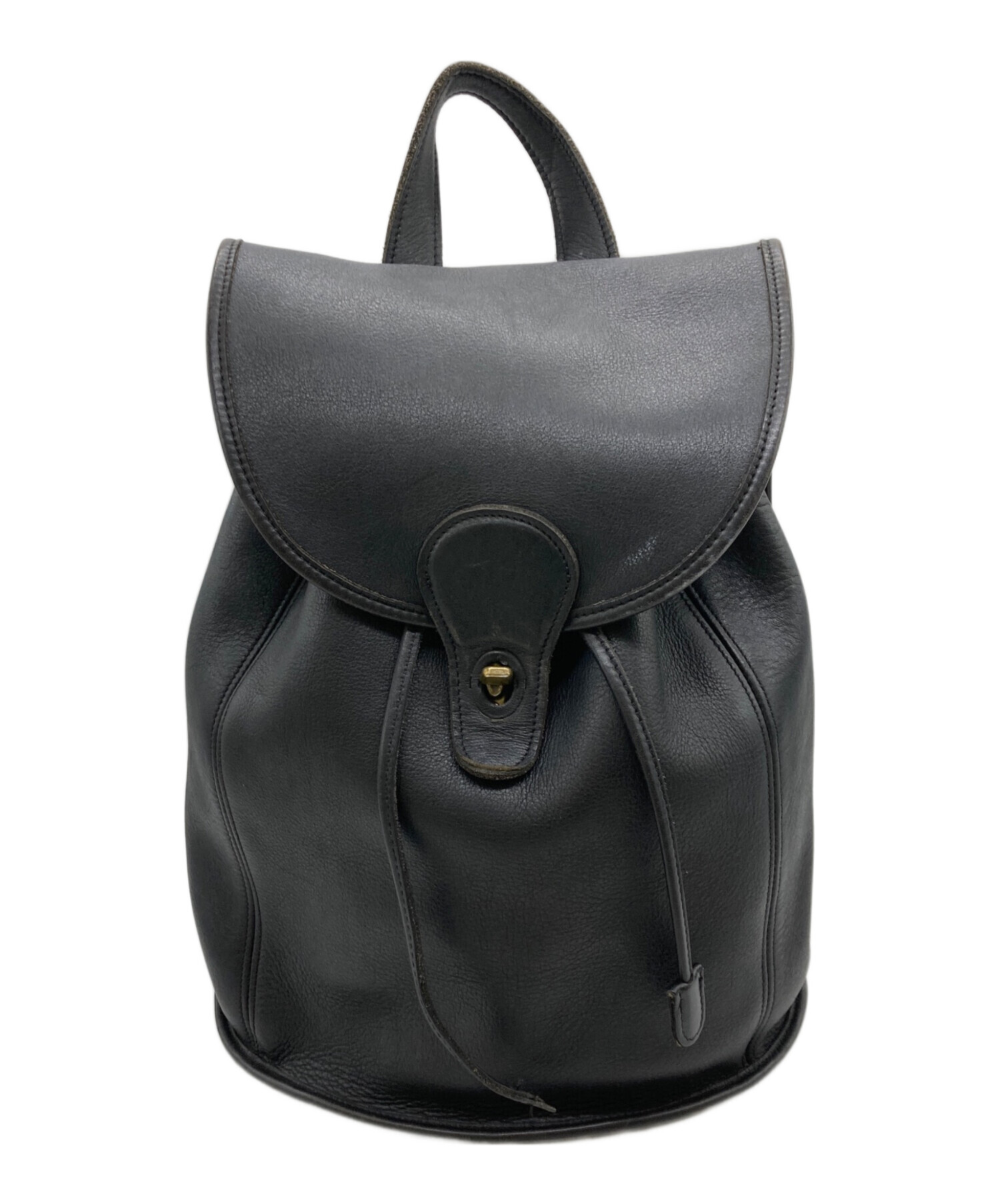 中古・古着通販】COACH (コーチ) レザーバッグパック ブラック