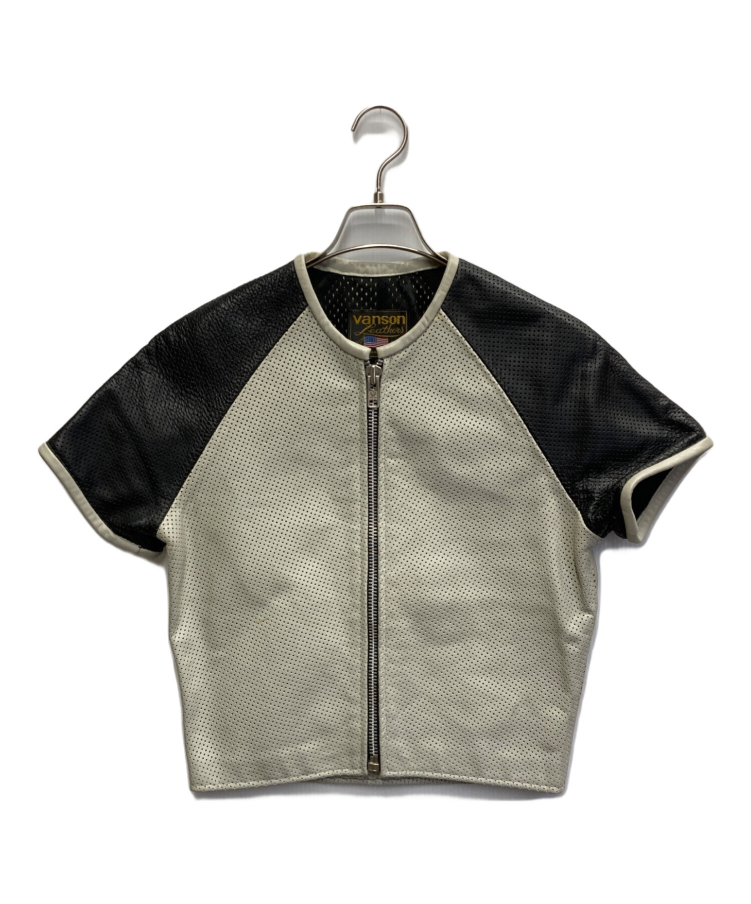 中古・古着通販】VANSON (バンソン) パンチングレザーショートスリーブ 