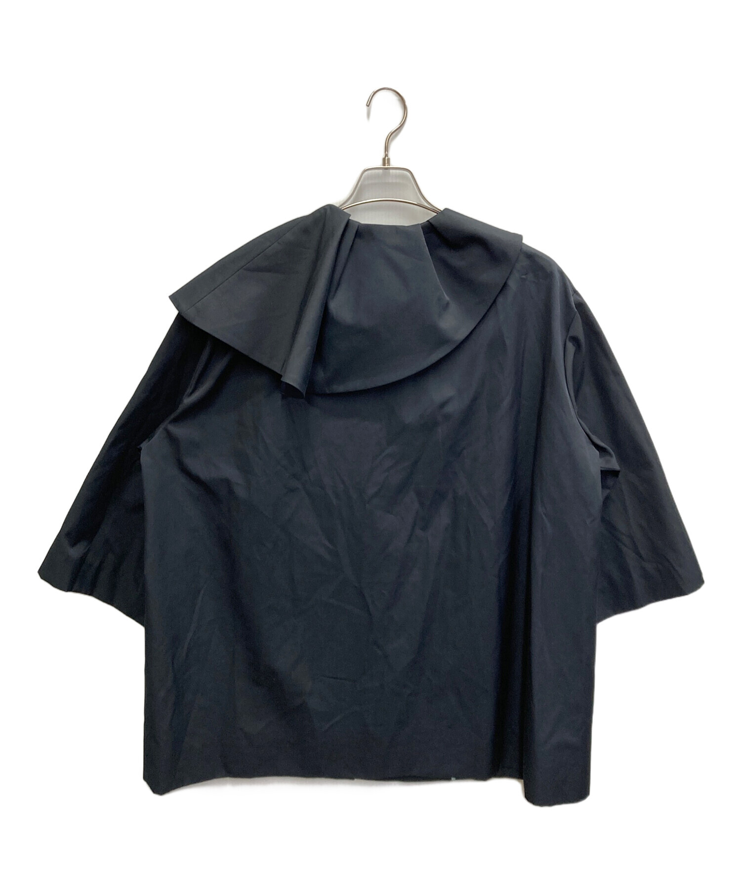 中古・古着通販】yori (ヨリ) ノーカラー ツイルフレアハーフコート