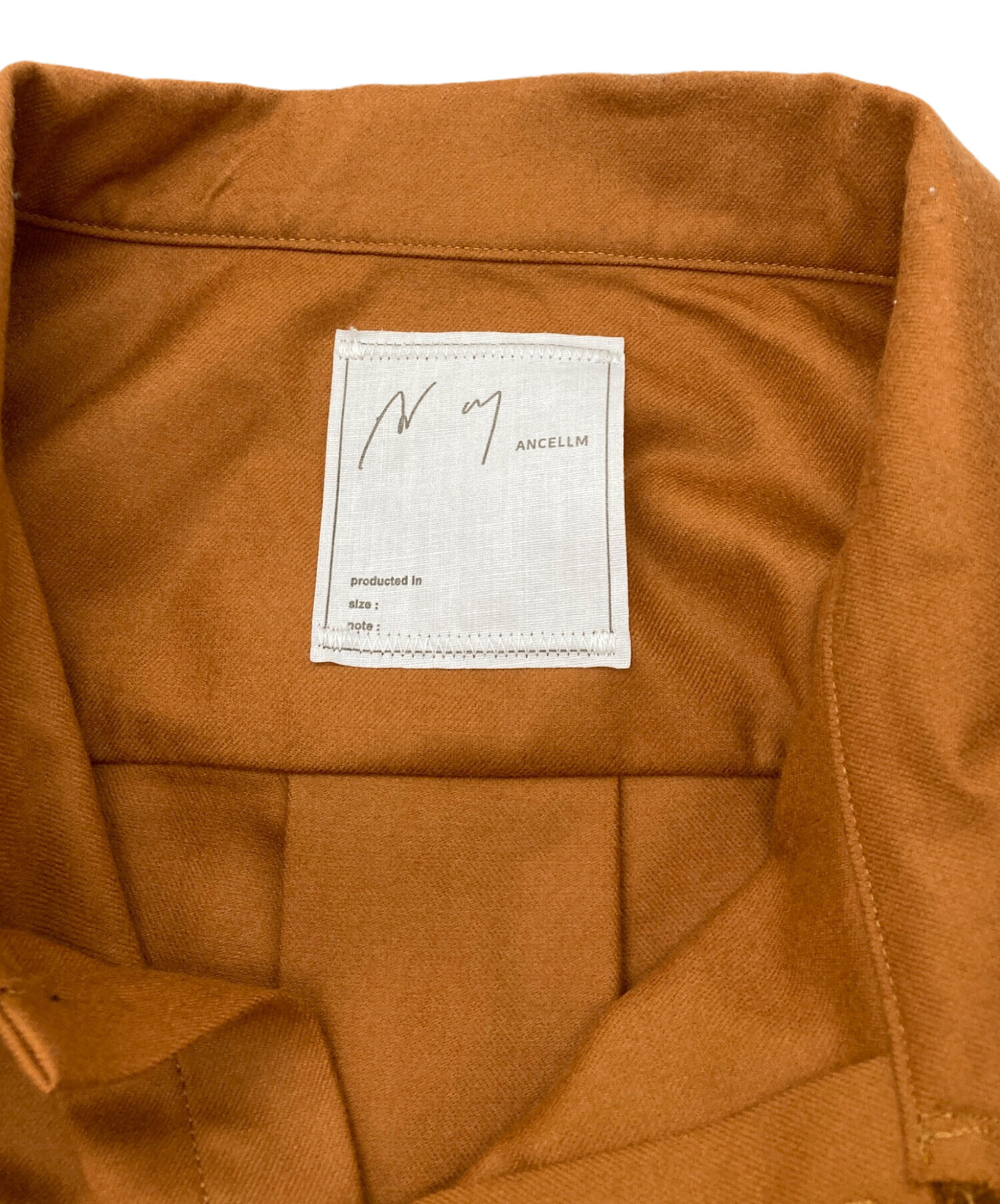 中古・古着通販】ANCELLM (アンセルム) WOOL FLANNEL SHIRT オレンジ
