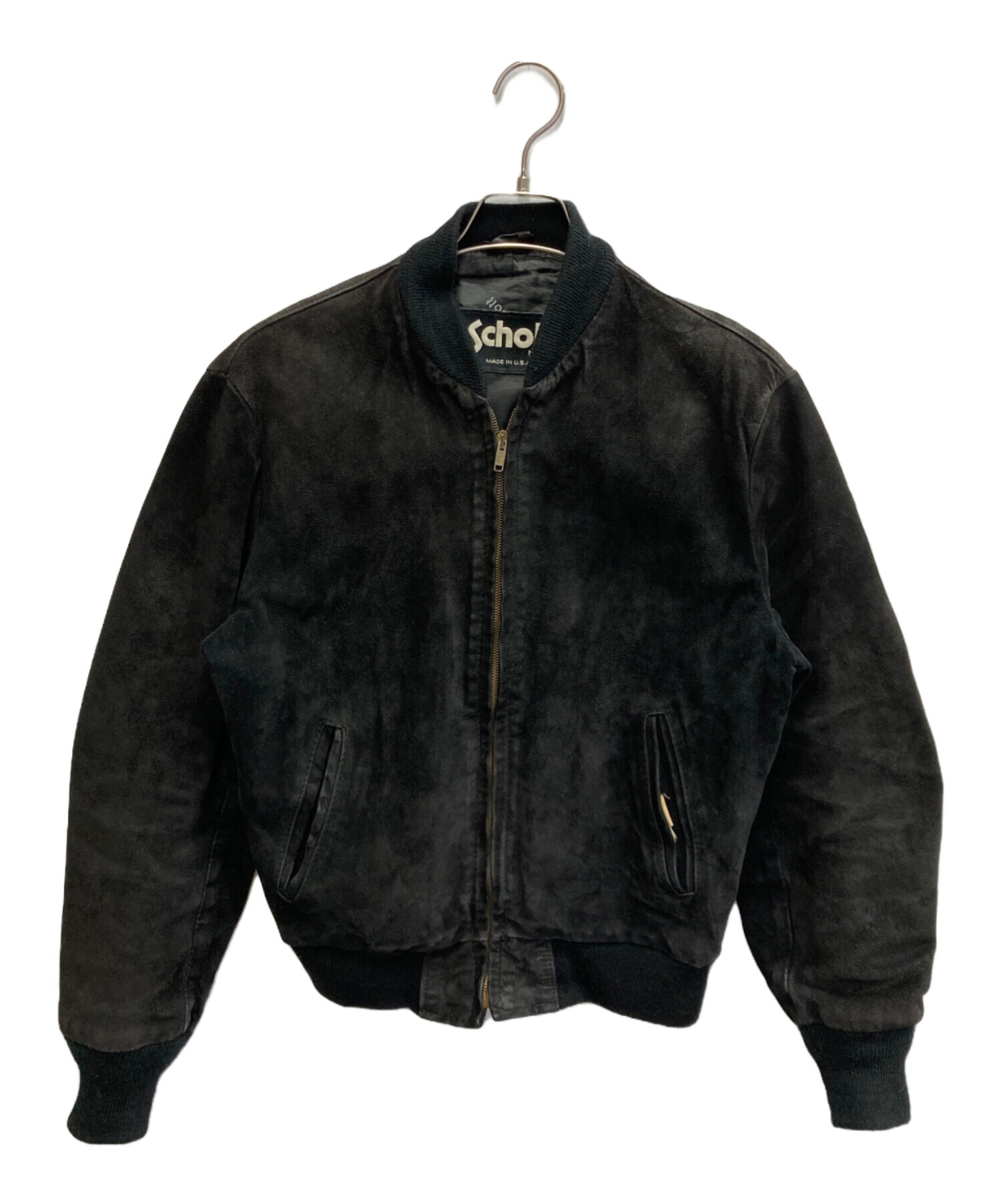 希少⭐️Schott ショット　ヴィンテージ　ブルゾン　US古着　スエード革 中古・古着通販】Schott (ショット) スエードブルゾン ブラック