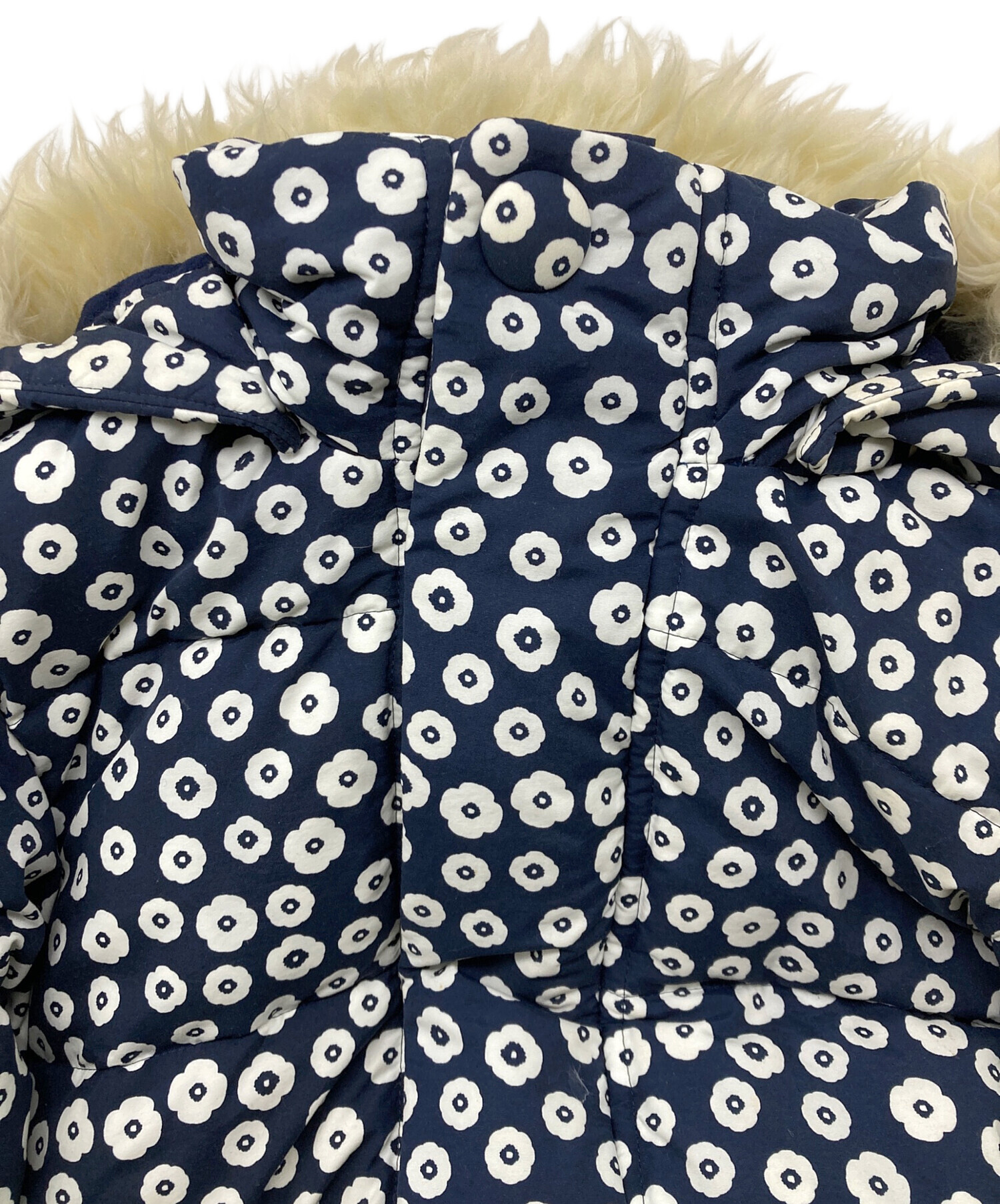 【美品】ヘリーハンセン 中綿ファー付きジャケット L ネイビー 中古・古着通販】HELLY HANSEN (ヘリーハンセン) 中綿ファー付き