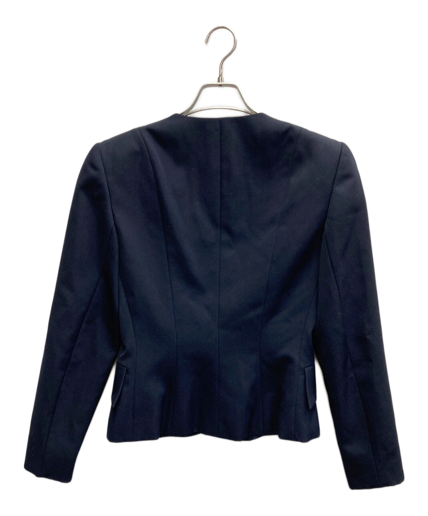 美品 クリスチャンディオール ノーカラージャケット ネイビー サイズ9*XC29 中古・古着通販】Christian Dior coordonnees (クリスチャン