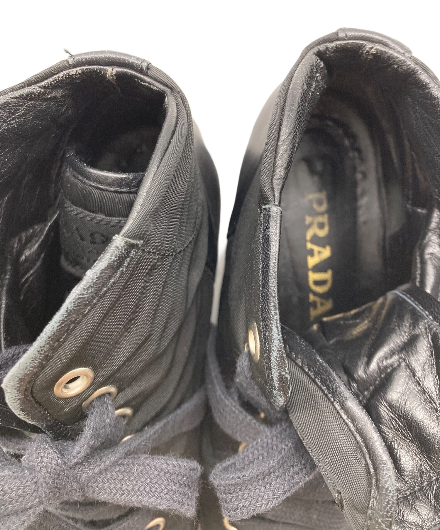 ぴた 中古・古着通販】PRADA (プラダ) ハイカットスニーカー ブラック