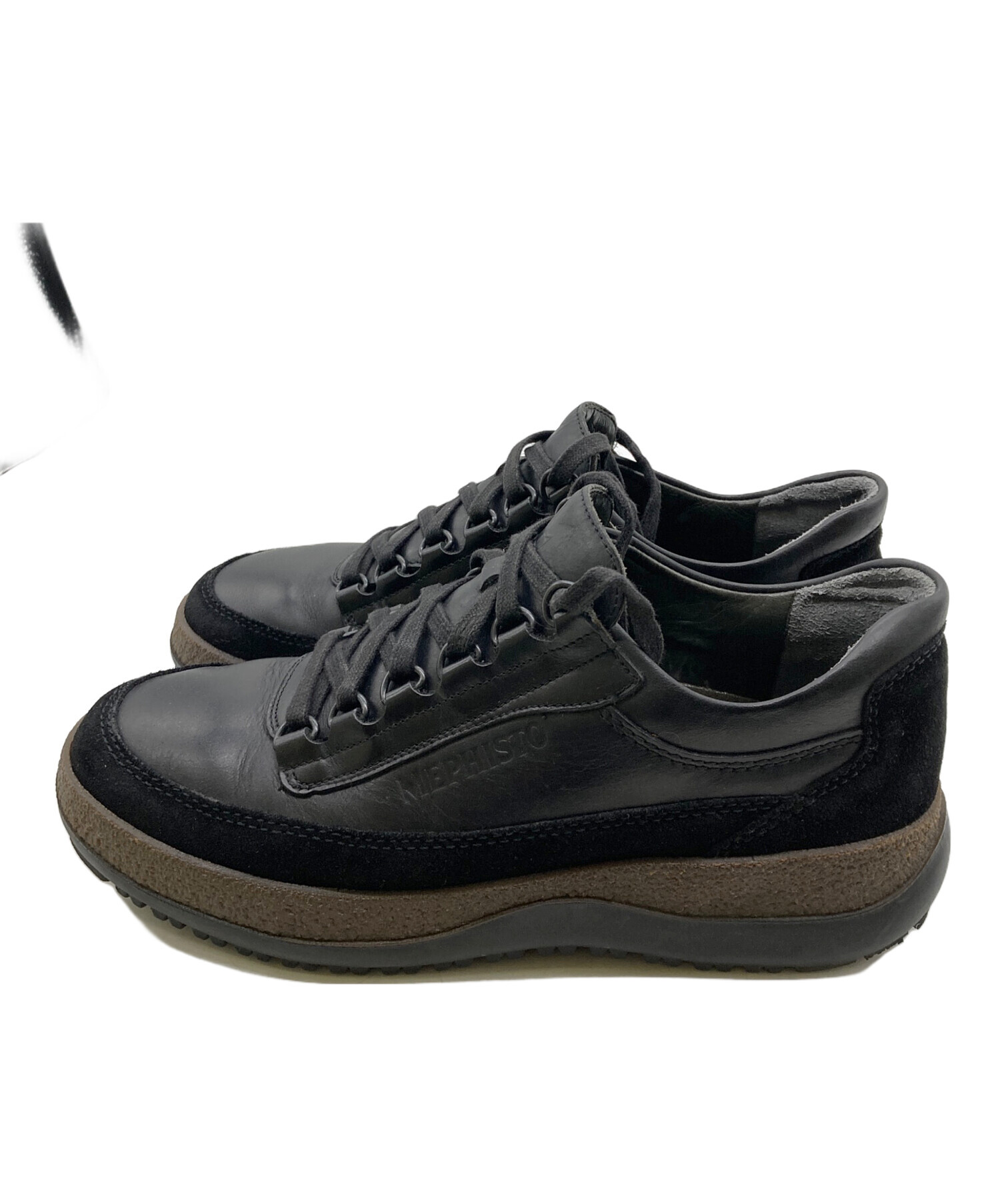 【未使用級】MEPHISTO メフィスト（26.0）uチップ レザー ブラック 中古・古着通販】MEPHISTO (メフィスト) レザースニーカー ブラック