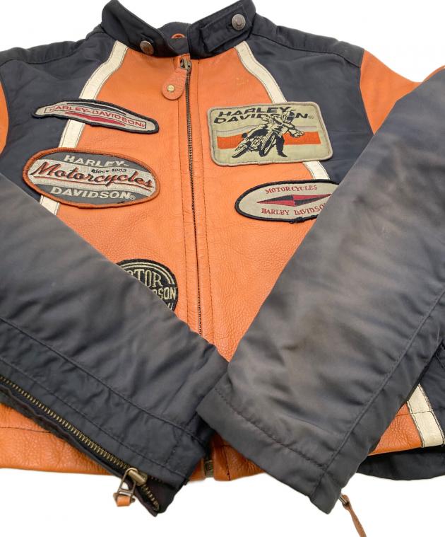 Harley-Davidson バイクジャケット ブラック/オレンジ Harley-Davidson バイクジャケット シルバー/ブラック/オレンジ
