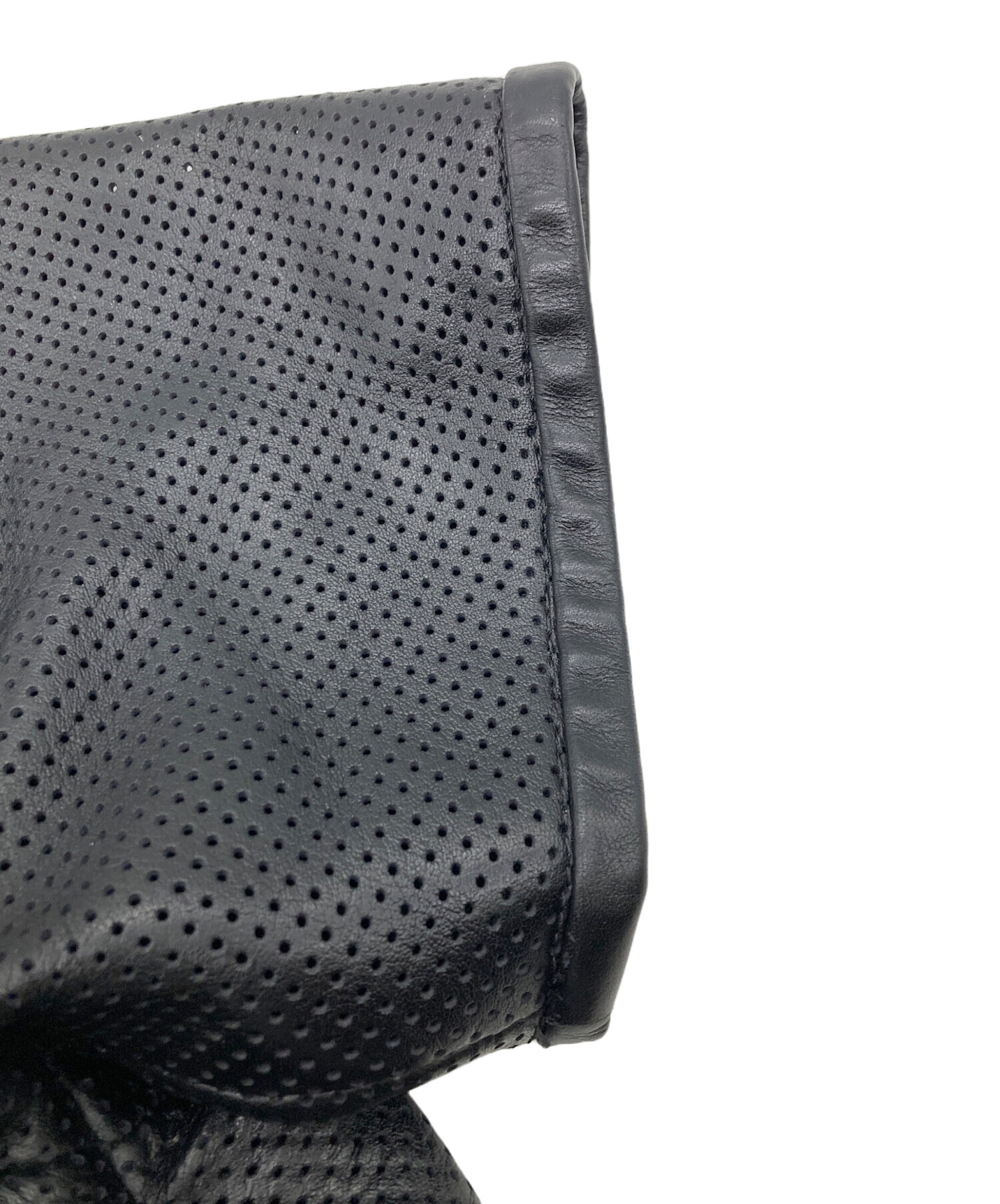 Vanson ブラック ジップアップジャケット 中古・古着通販】VANSON (バンソン) パンチングレザー半袖ジップアップ