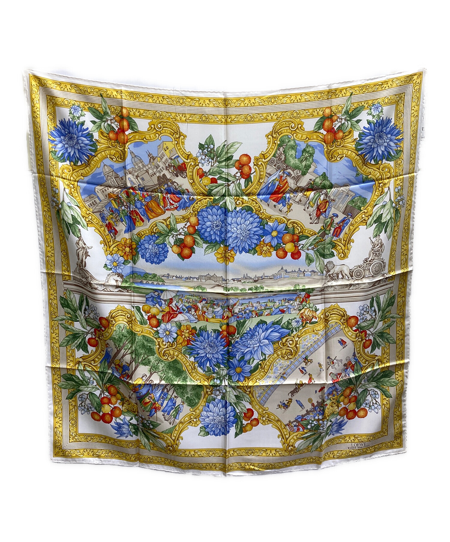 中古・古着通販】LOEWE (ロエベ) 総柄シルクスカーフ イエロー