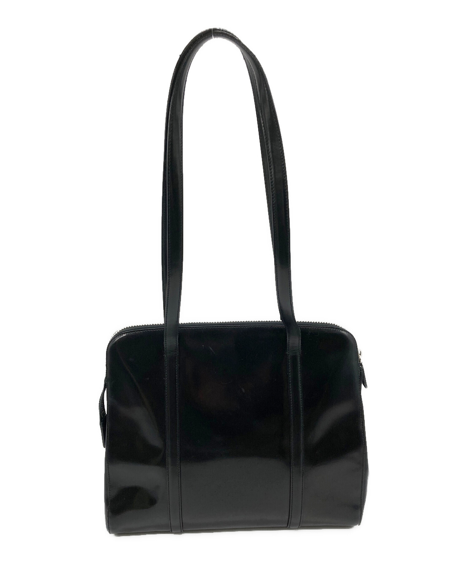 中古・古着通販】PRADA (プラダ) エナメルハンドバック ブラック