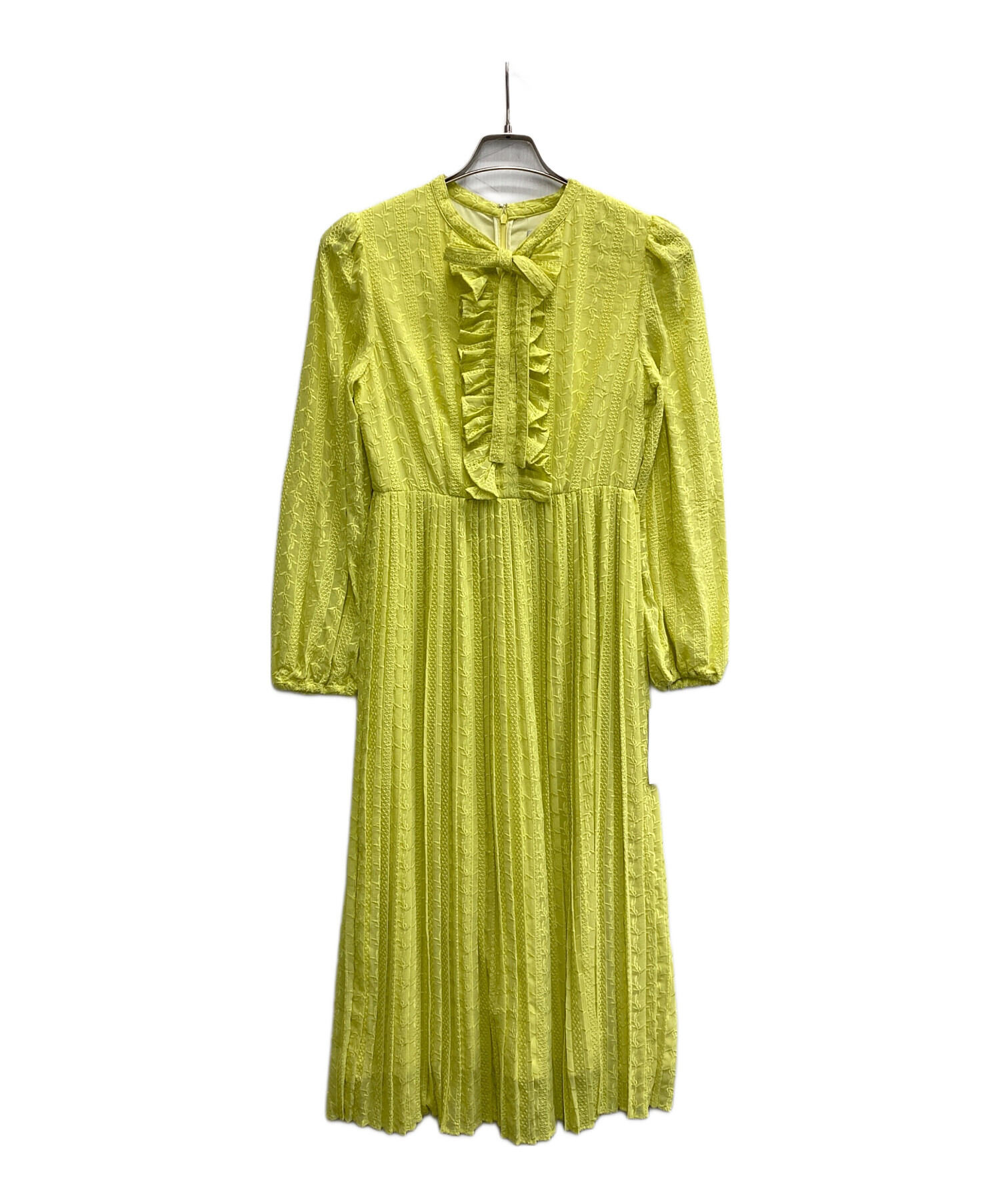 タグ付新品未使用　セルフォード　ワンピース　ドレス　イエロー　CELFORD38 中古・古着通販】CELFORD (セルフォード) ボウタイプリーツワンピース