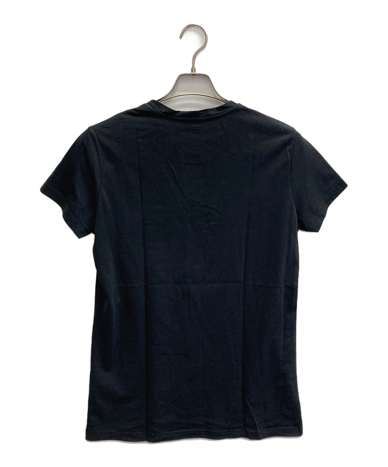 中古・古着通販】BALMAIN (バルマン) メタリックロゴTシャツ ブラック 