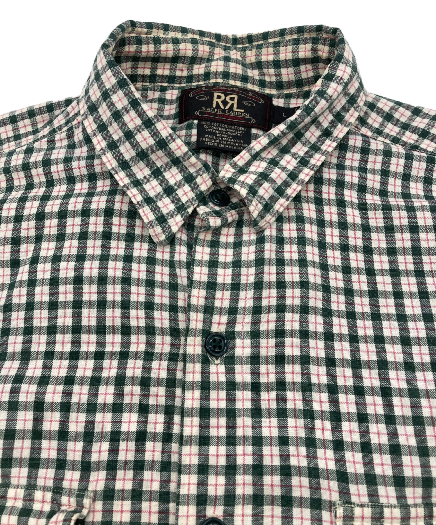中古・古着通販】RRL (ダブルアールエル) チェックシャツ グリーン 