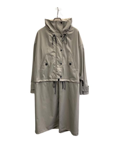 【新品】Lallia Mu ラリアムー　スタンドカラーチェックロングコート黒色 中古・古着通販】Lallia Mu (ラリア ムー) スタンドカラーコート
