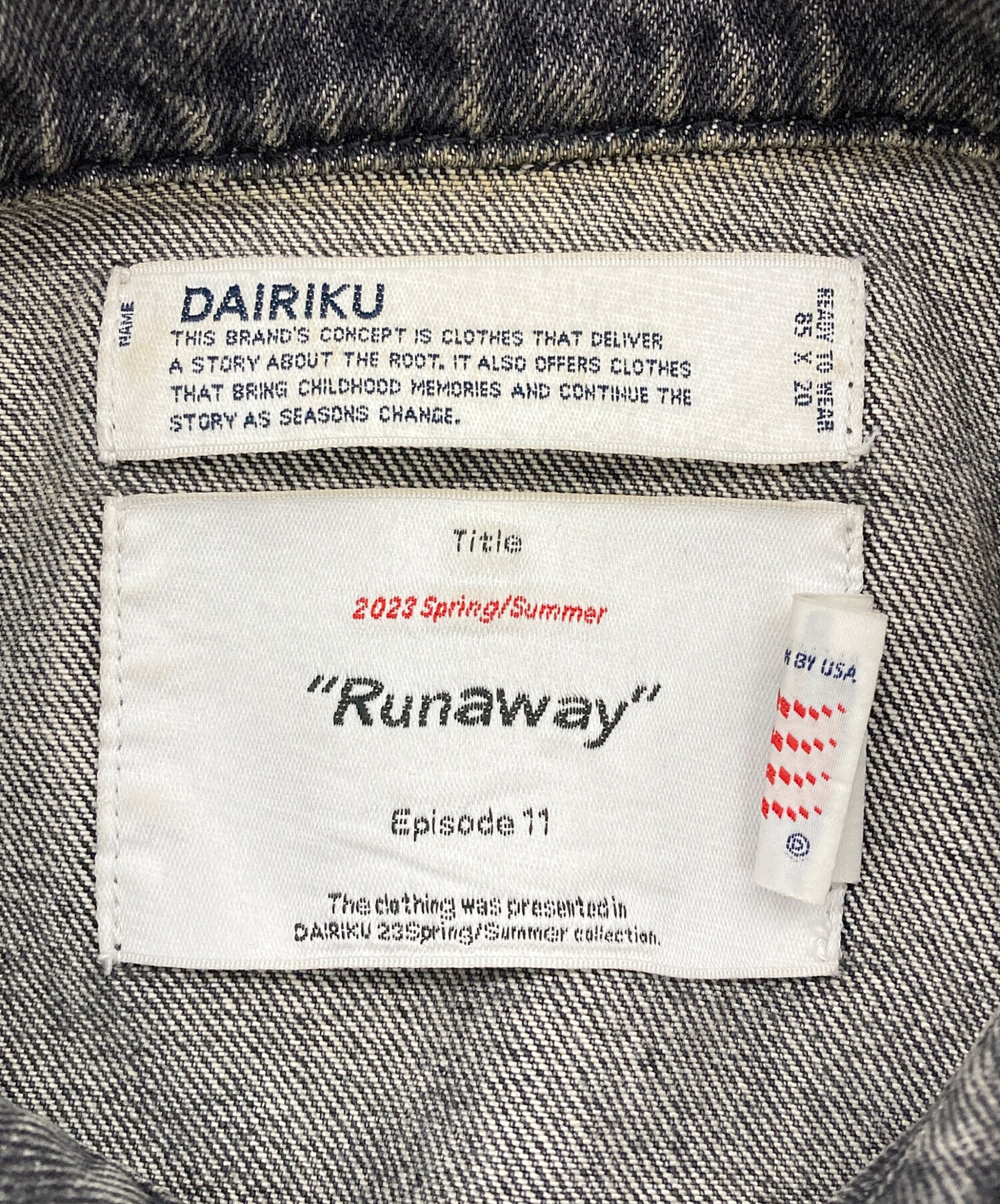 中古・古着通販】DAIRIKU (ダイリク) Runaway Denim Jacket グレー