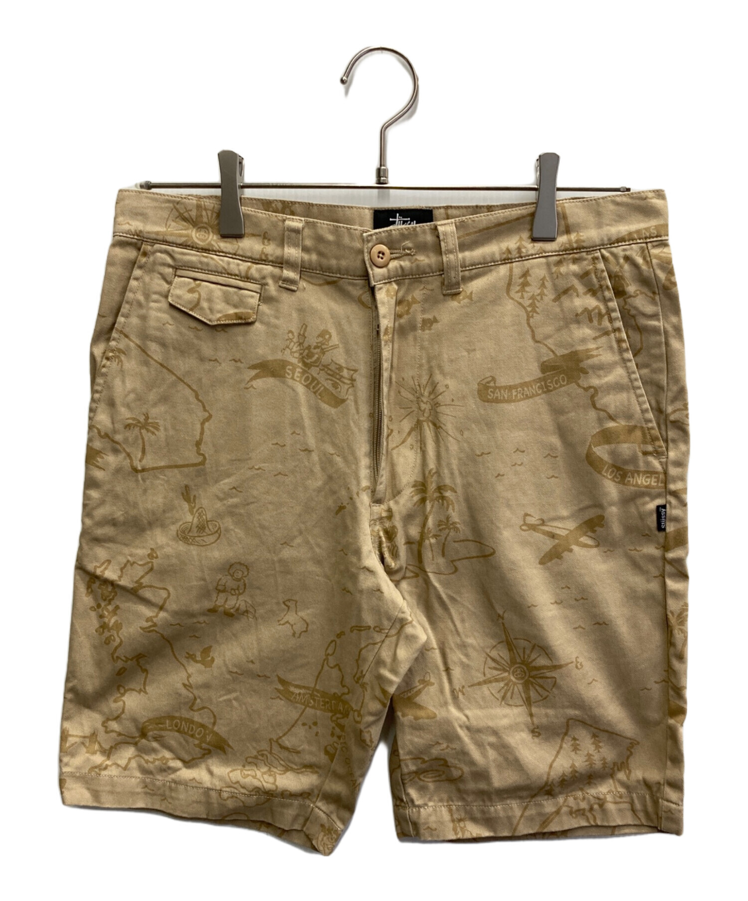中古・古着通販】stussy (ステューシー) 00s 地図柄ハーフパンツ
