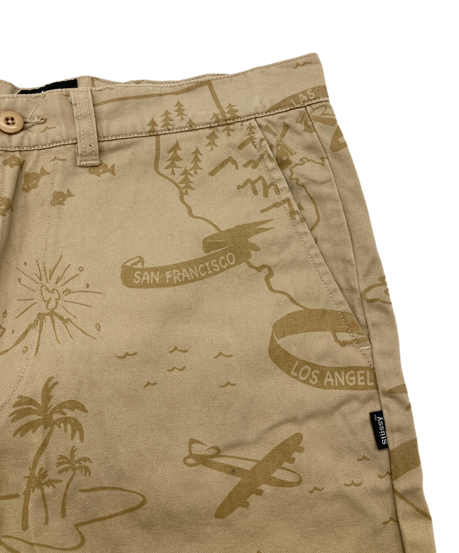 中古・古着通販】stussy (ステューシー) 00s 地図柄ハーフパンツ