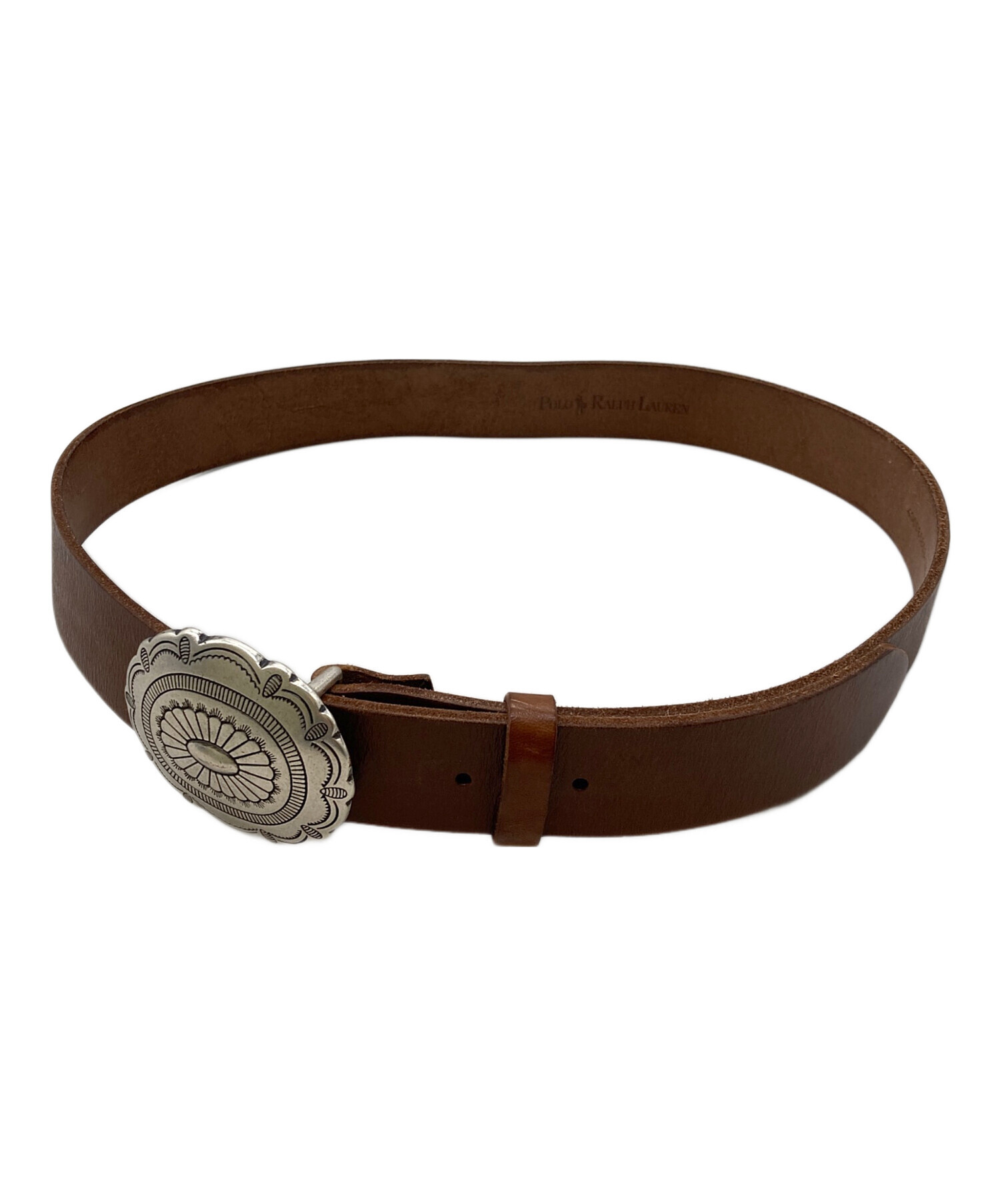 未使用　ラルフローレン　ベルト　太め　ダークブラウン　Mサイズ　約103㎝ 中古・古着通販】POLO RALPH LAUREN (ポロ・ラルフローレン) バックル