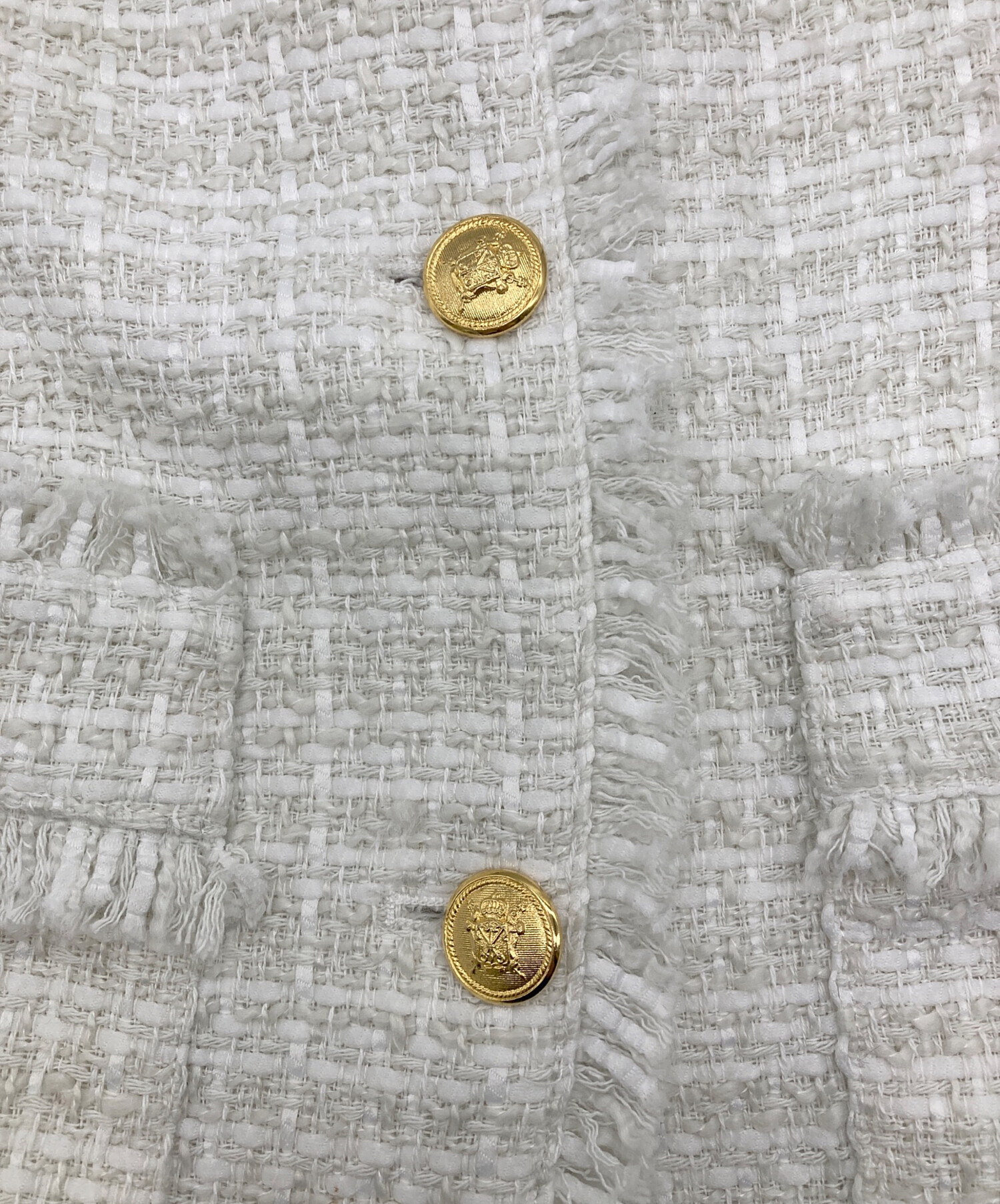新品未使用 CADUNE ショートジレ ホワイト 36 中古・古着通販】CADUNE (カデュネ) ツイードジレベスト ホワイト