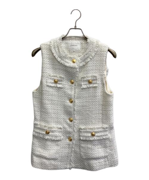 中古・古着通販】CADUNE (カデュネ) ツイードジレベスト ホワイト