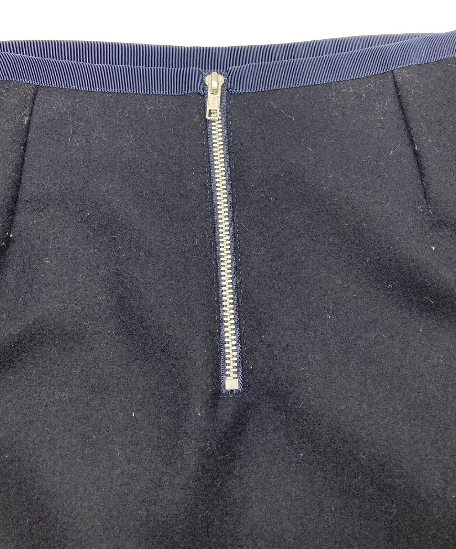 中古・古着通販】sacai (サカイ) 素材切替 フリンジスカート ネイビー