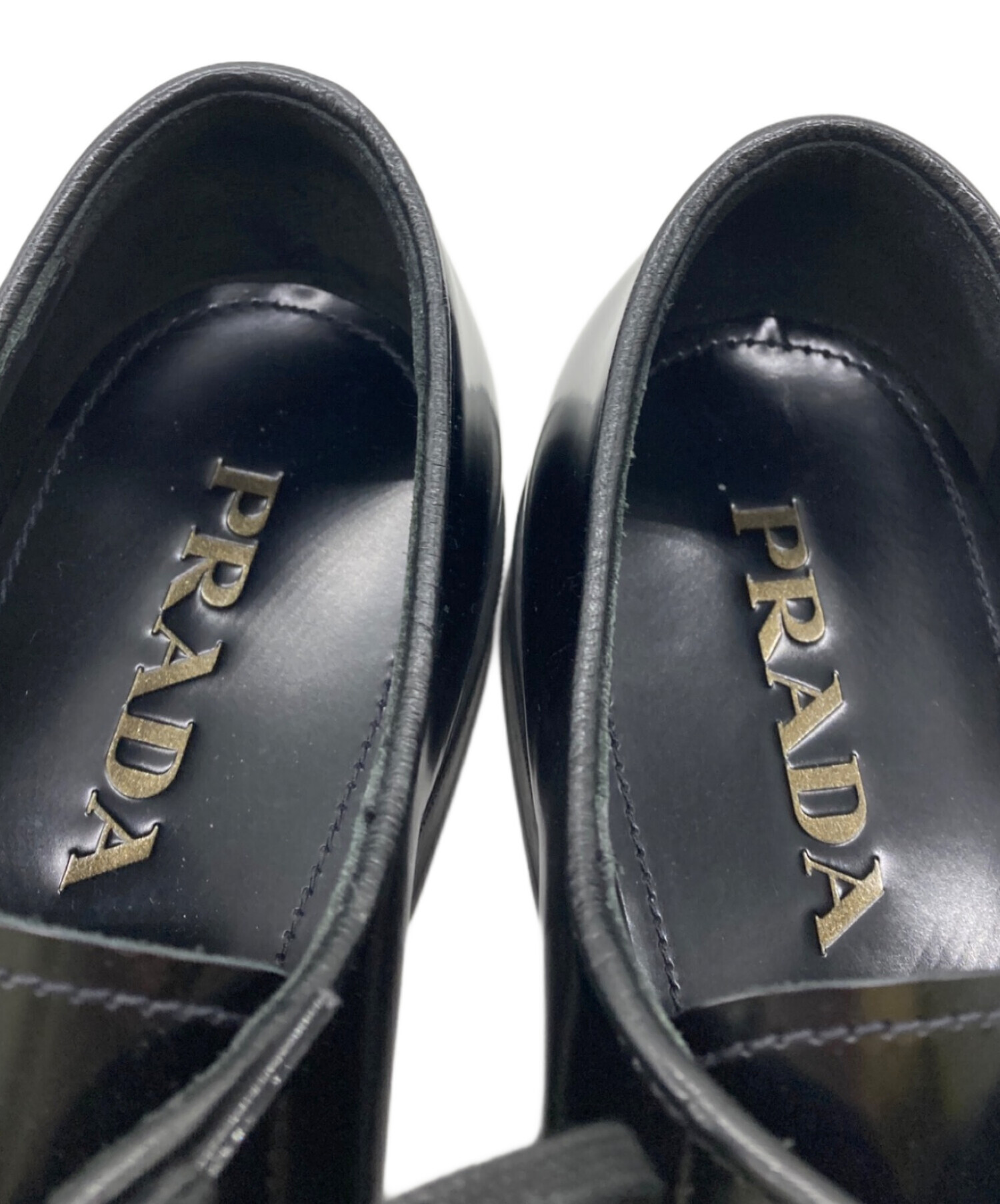 中古・古着通販】PRADA (プラダ) プレーントゥドレスシューズ ブラック