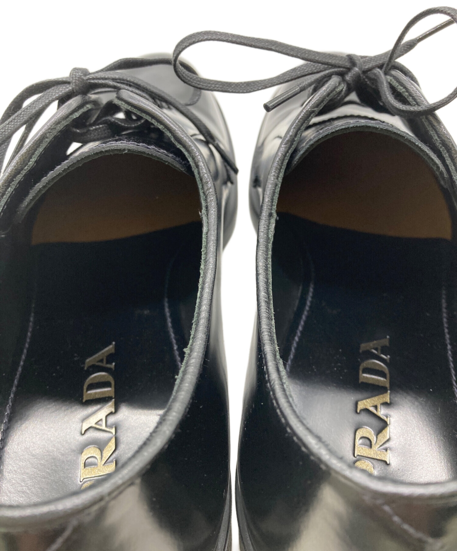 中古・古着通販】PRADA (プラダ) プレーントゥドレスシューズ ブラック