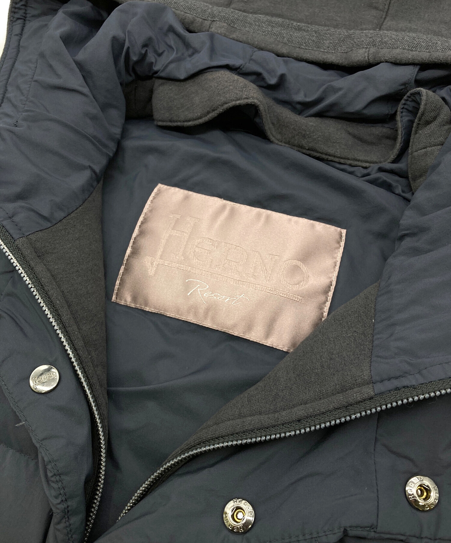 中古・古着通販】HERNO (ヘルノ) RESORT フードダウンベスト ネイビー 