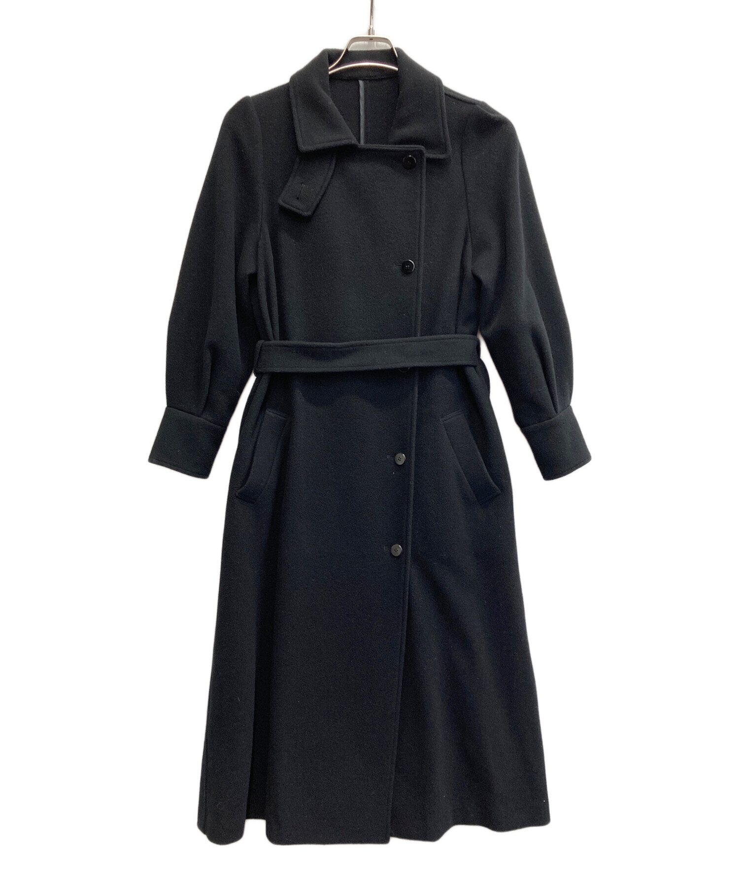 中古・古着通販】AMERI (アメリ) POOFY FLARE LONG COAT ブラック