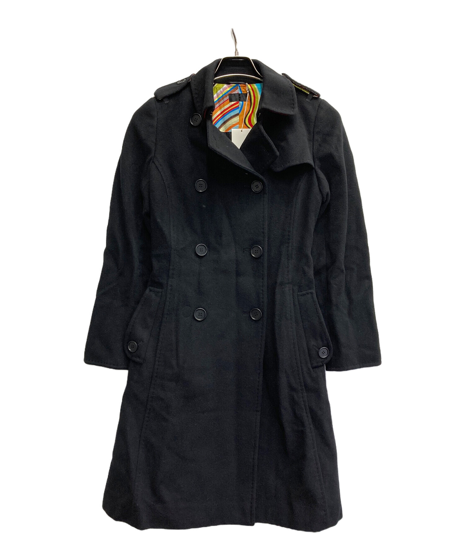 Paul Smith ピーコート カシミヤ混　ブラック 中古・古着通販】Paul Smith BLACK (ポールスミスブラック) カシミヤ混