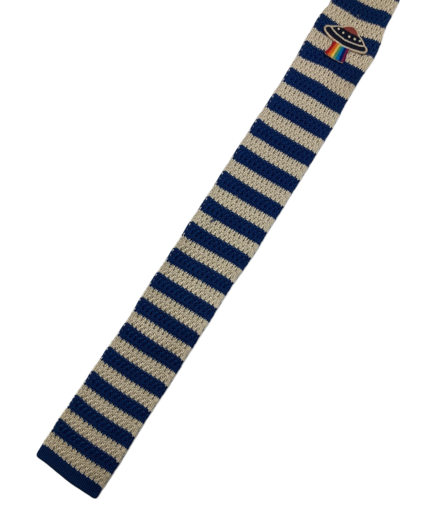 中古・古着通販】GUCCI (グッチ) ボーダー ニットタイ ブルー サイズ 