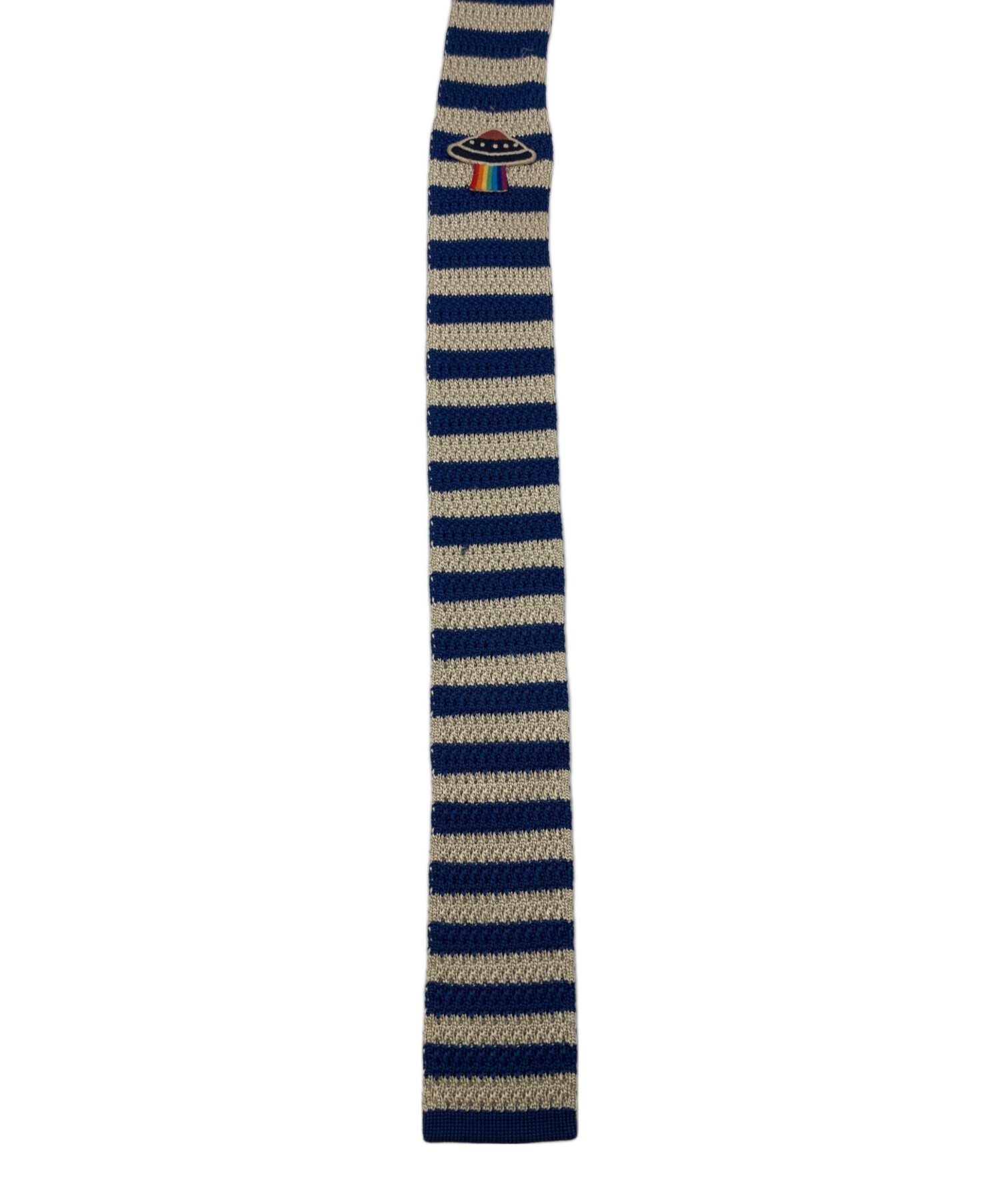 中古・古着通販】GUCCI (グッチ) ボーダー ニットタイ ブルー サイズ