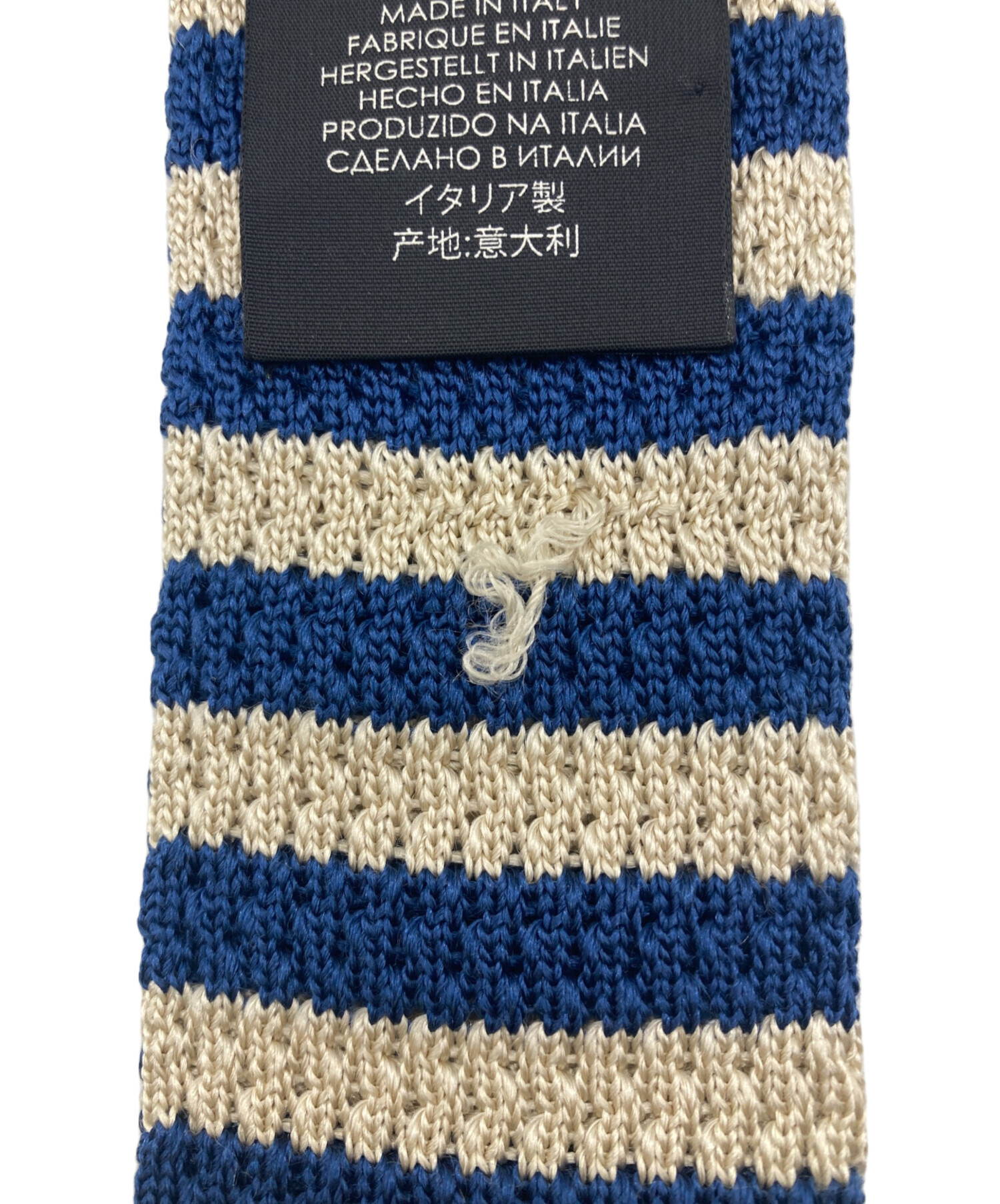 GUCCI ネクタイ ニット 中古・古着通販】GUCCI (グッチ) ボーダー ニットタイ ブルー サイズ