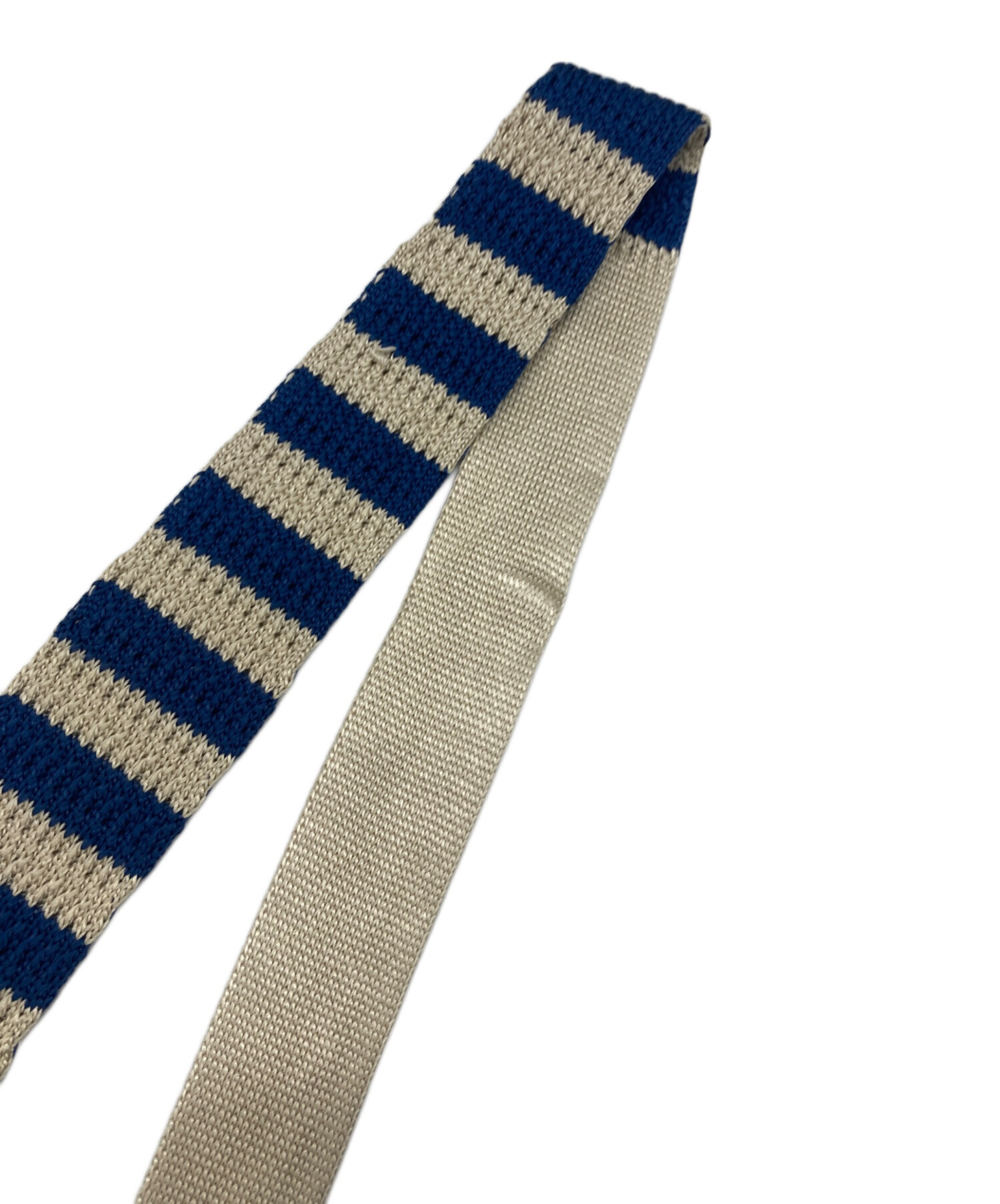 中古・古着通販】GUCCI (グッチ) ボーダー ニットタイ ブルー サイズ 