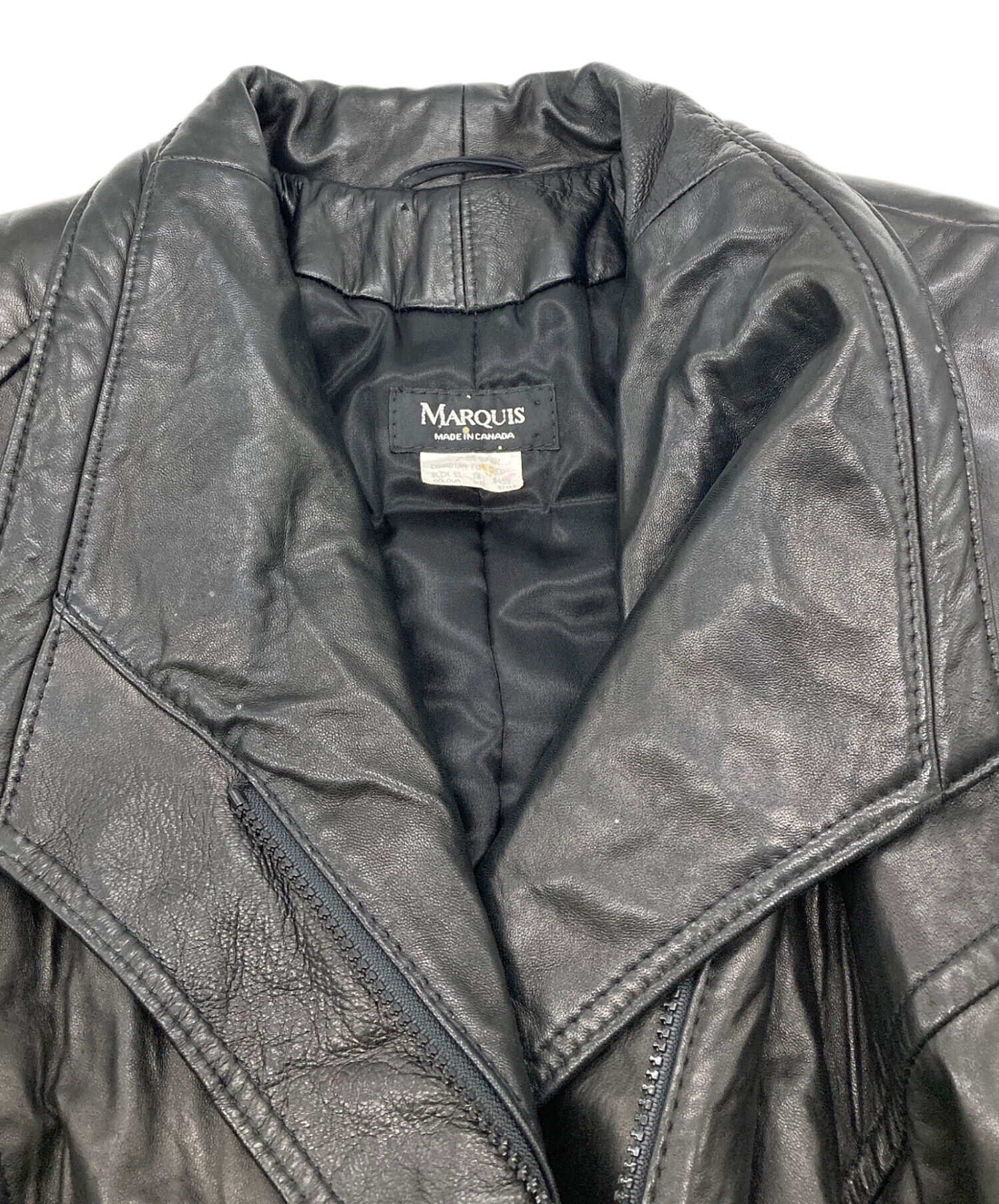 中古・古着通販】MARQUIS (マーキス) レザージャケット ブラック