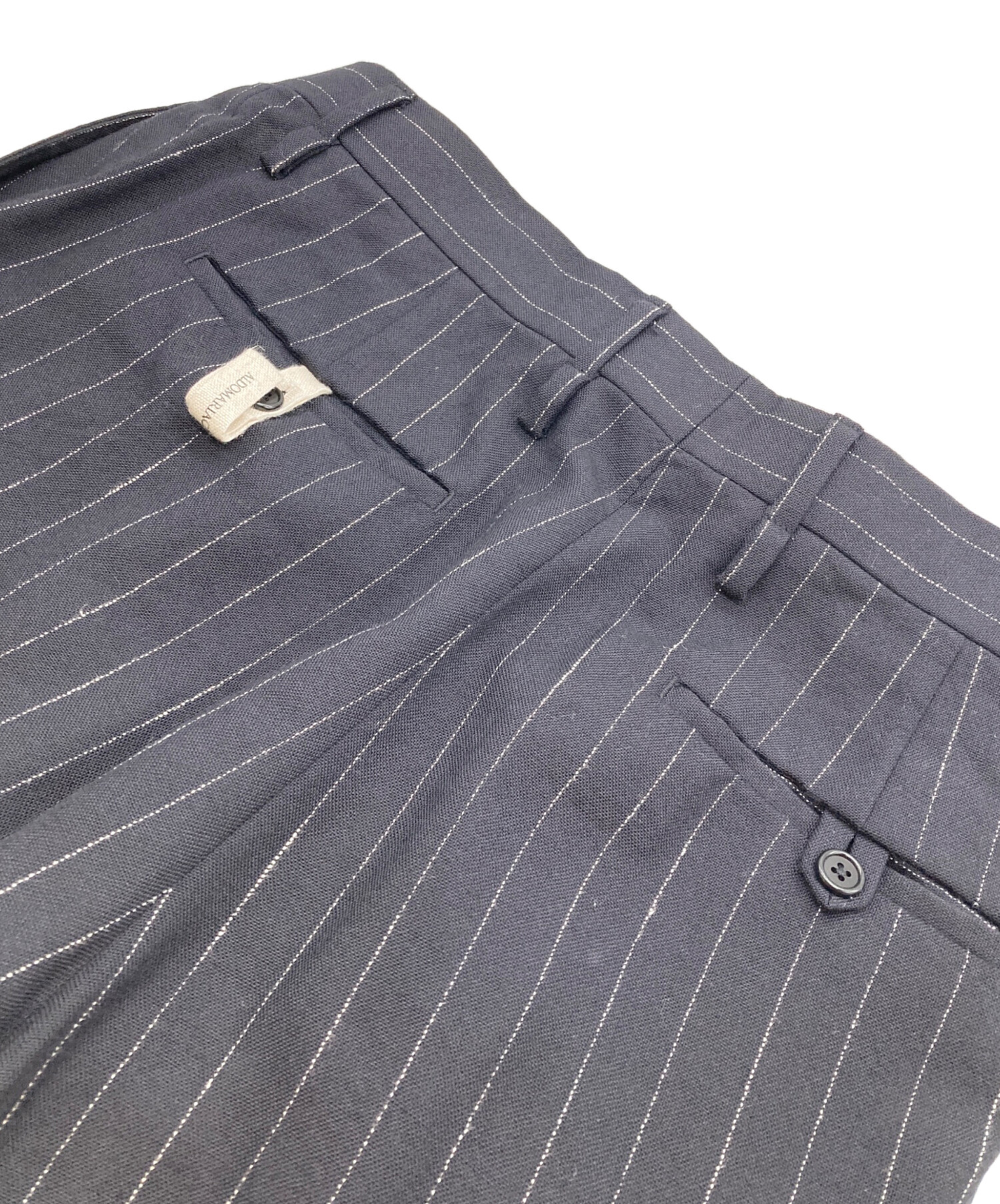 klasica スラックス 和紙　mサイズ　ストライプ　ネイビーグレー klasica スラックス 和紙 mサイズ ストライプ ネイビーグレー KLASICA