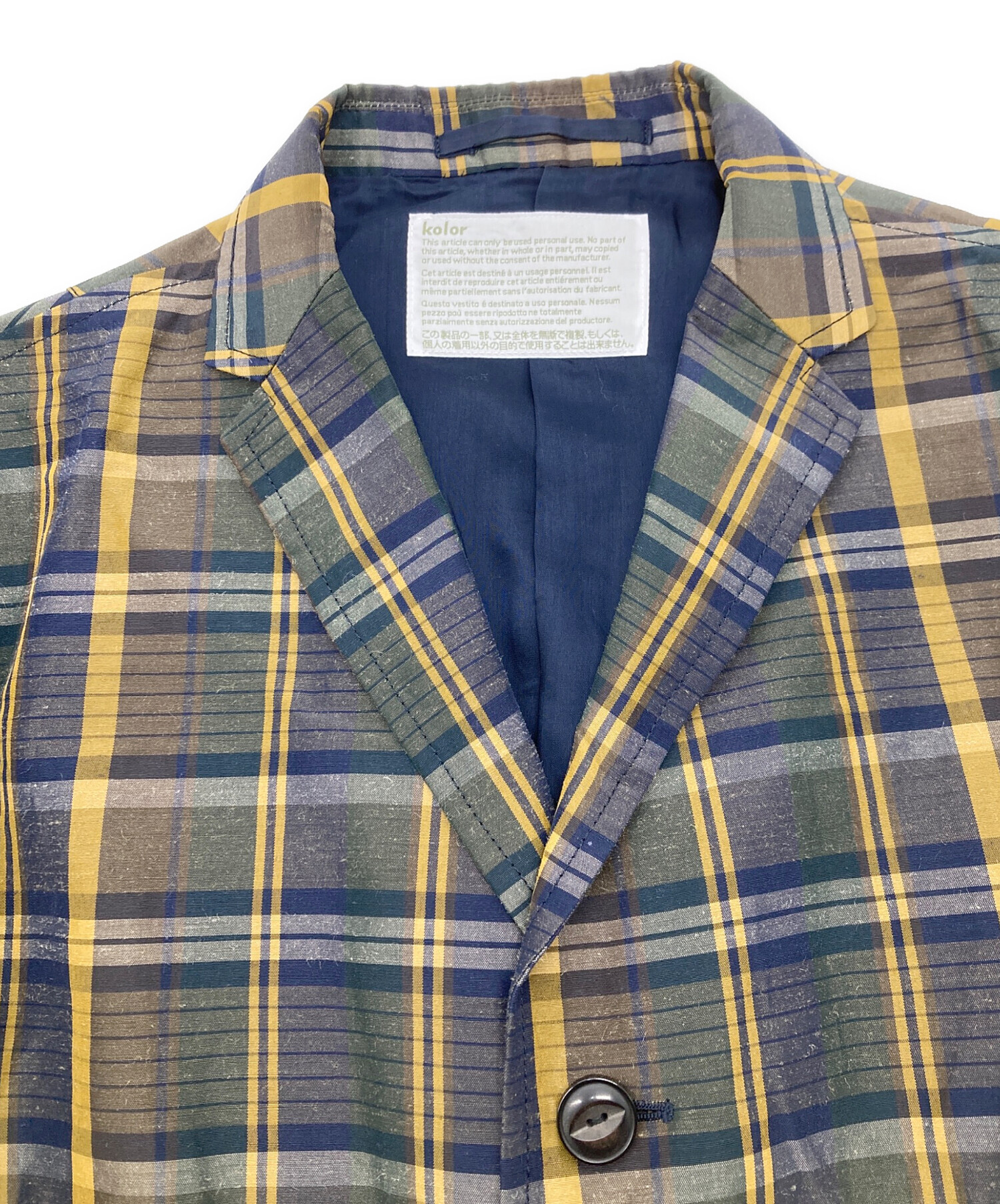 中古・古着通販】KOLOR (カラー) チェックテーラードジャケット