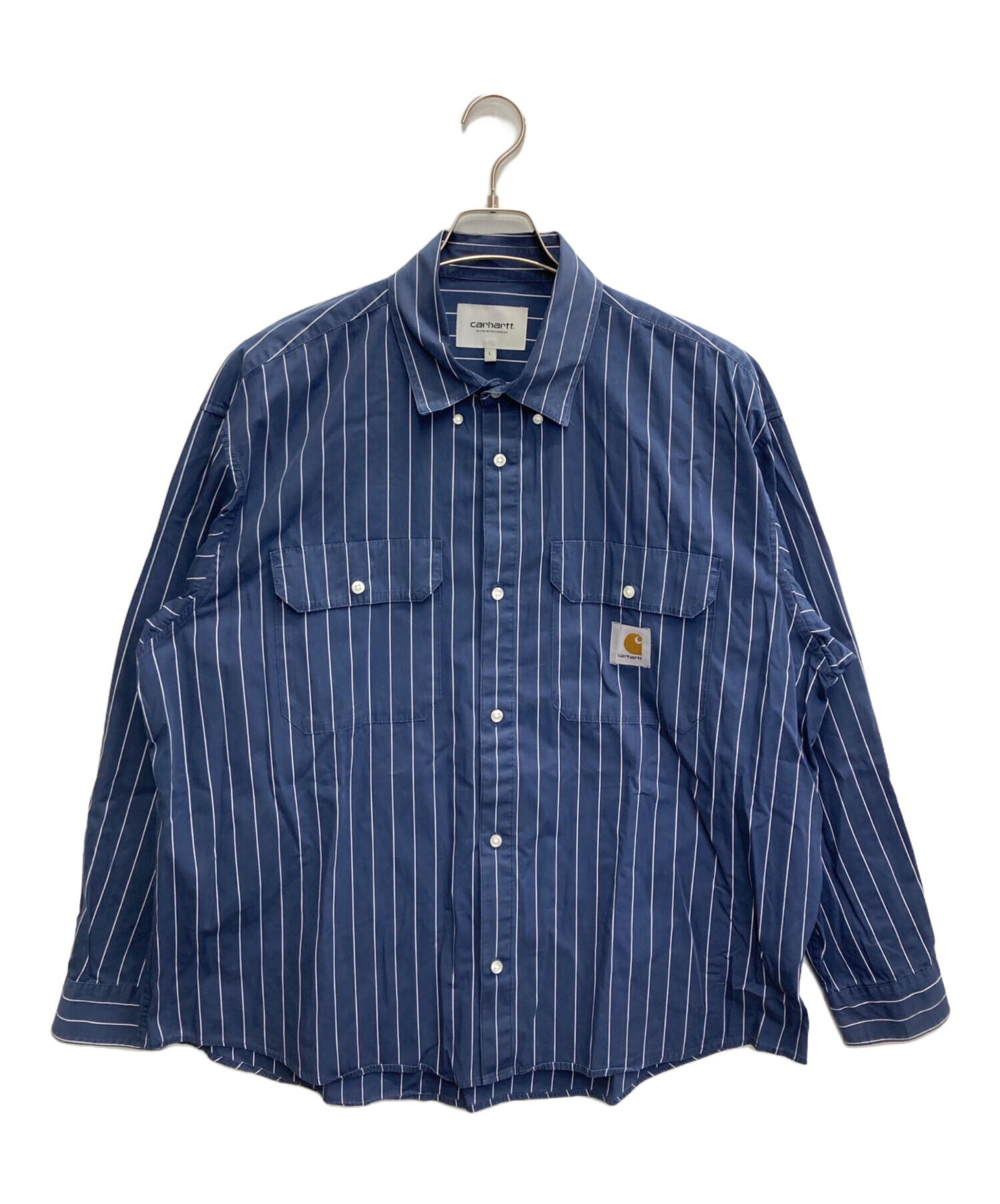 中古・古着通販】CarHartt (カーハート) L/S ORLEAN SHIRT ネイビー